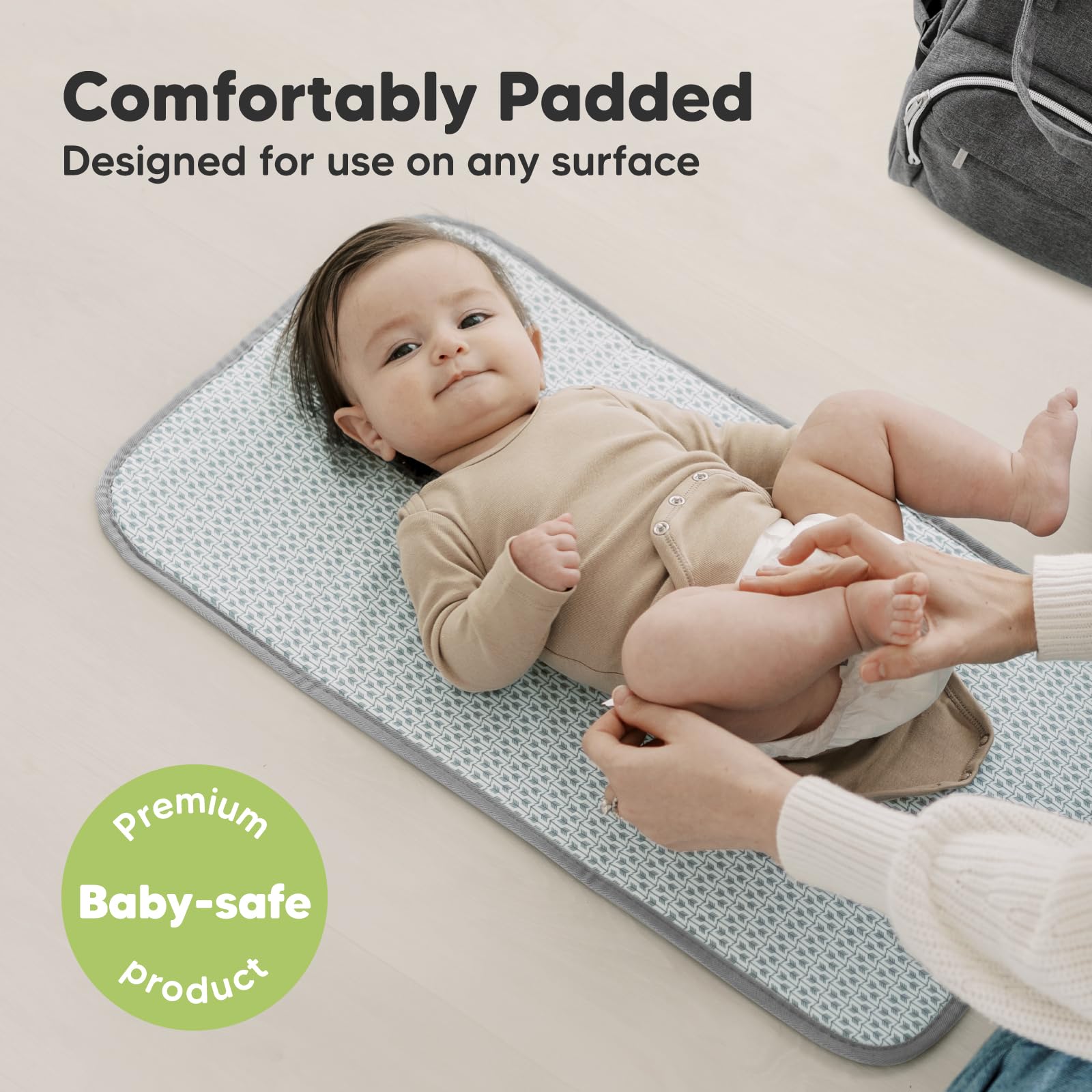 Portable Diaper Changing Pad - Waterproof Foldable Baby Changing Mat - Travel Diaper Change Mat - Lightweight Changing Pads for Baby - Baby Changer - Machine Washable (Classic Gray)