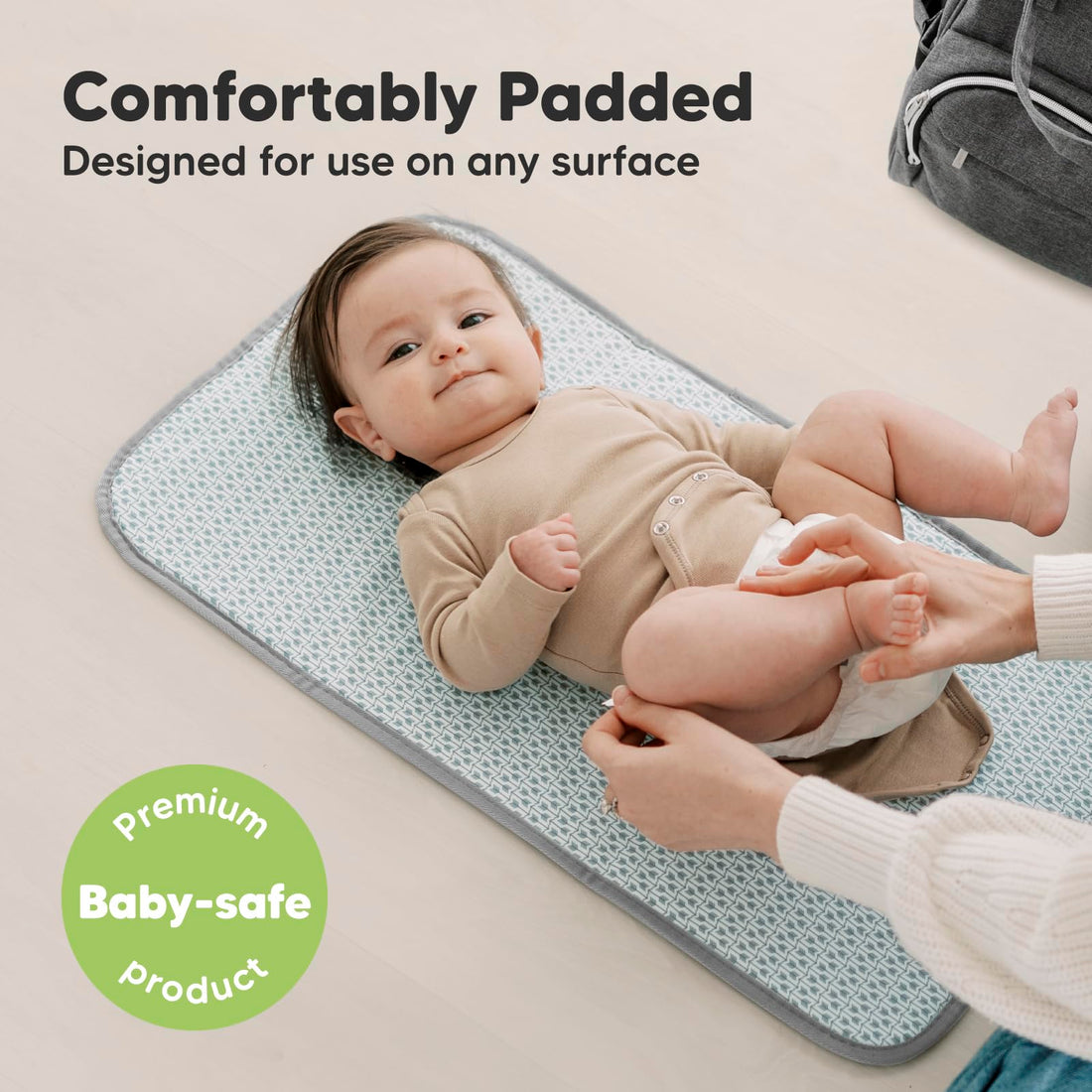 Portable Diaper Changing Pad - Waterproof Foldable Baby Changing Mat - Travel Diaper Change Mat - Lightweight Changing Pads for Baby - Baby Changer - Machine Washable (Classic Gray)