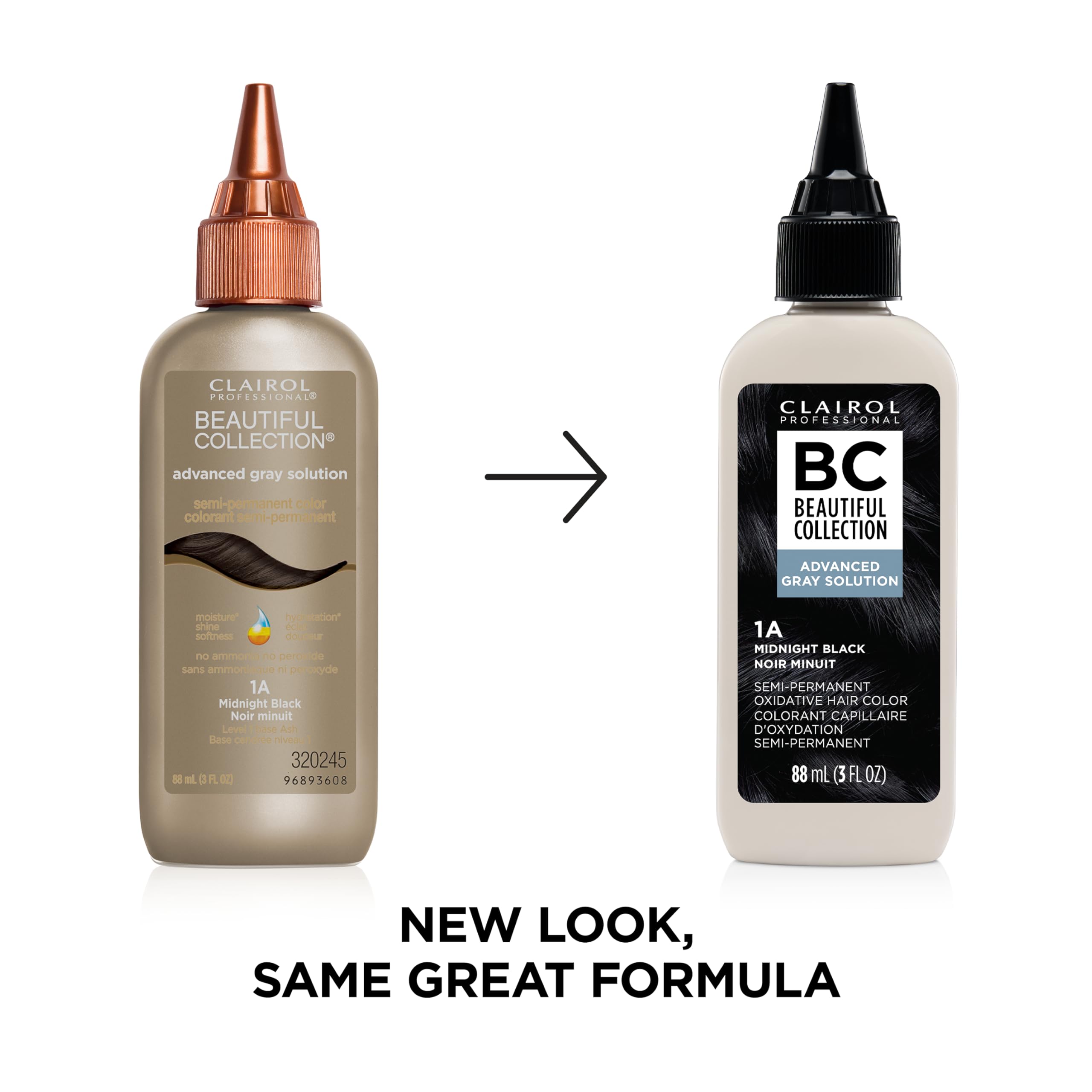 Clairol Professional Beautiful Collection Advanced Gray Solutions, 1A Midnight Black, 3 oz. - Packaging May Vary