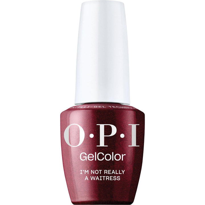 OPI GelColor I'm Not Really a Waitress | Opaque Dark Red Pearl UV Cure Gel Nail Polish | Vegan & HEMA Free, Long Lasting, High Shine
