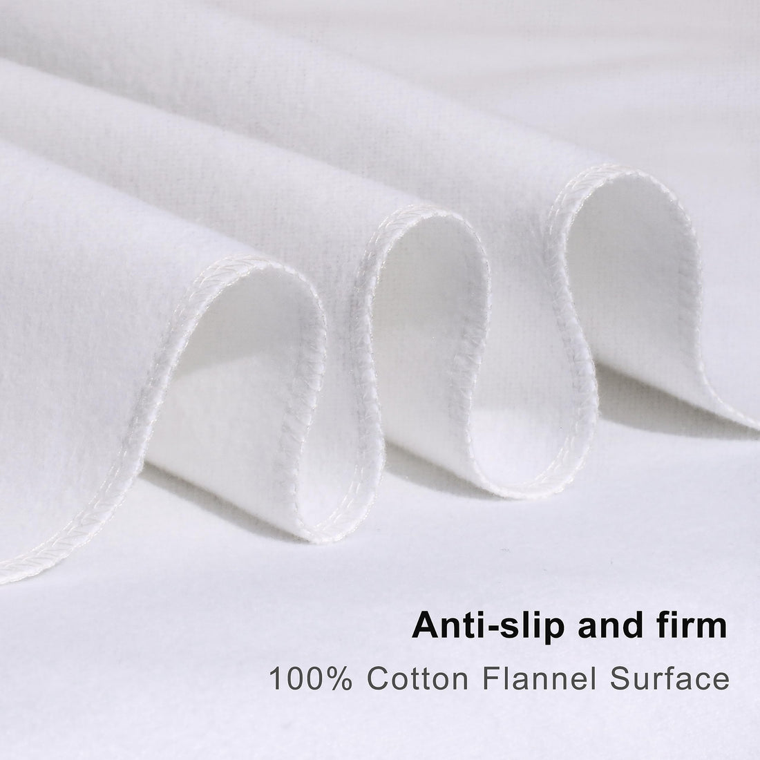 Flannel Crib Protector Pad, Water Resistant Utility Cotton Mattress Protector Pad, Solid White Waterproof Diaper Pad, One Size (34x54(2pack))