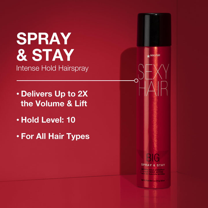 SexyHair Big Spray & Stay Intense Hold Hairspray, 9 oz.