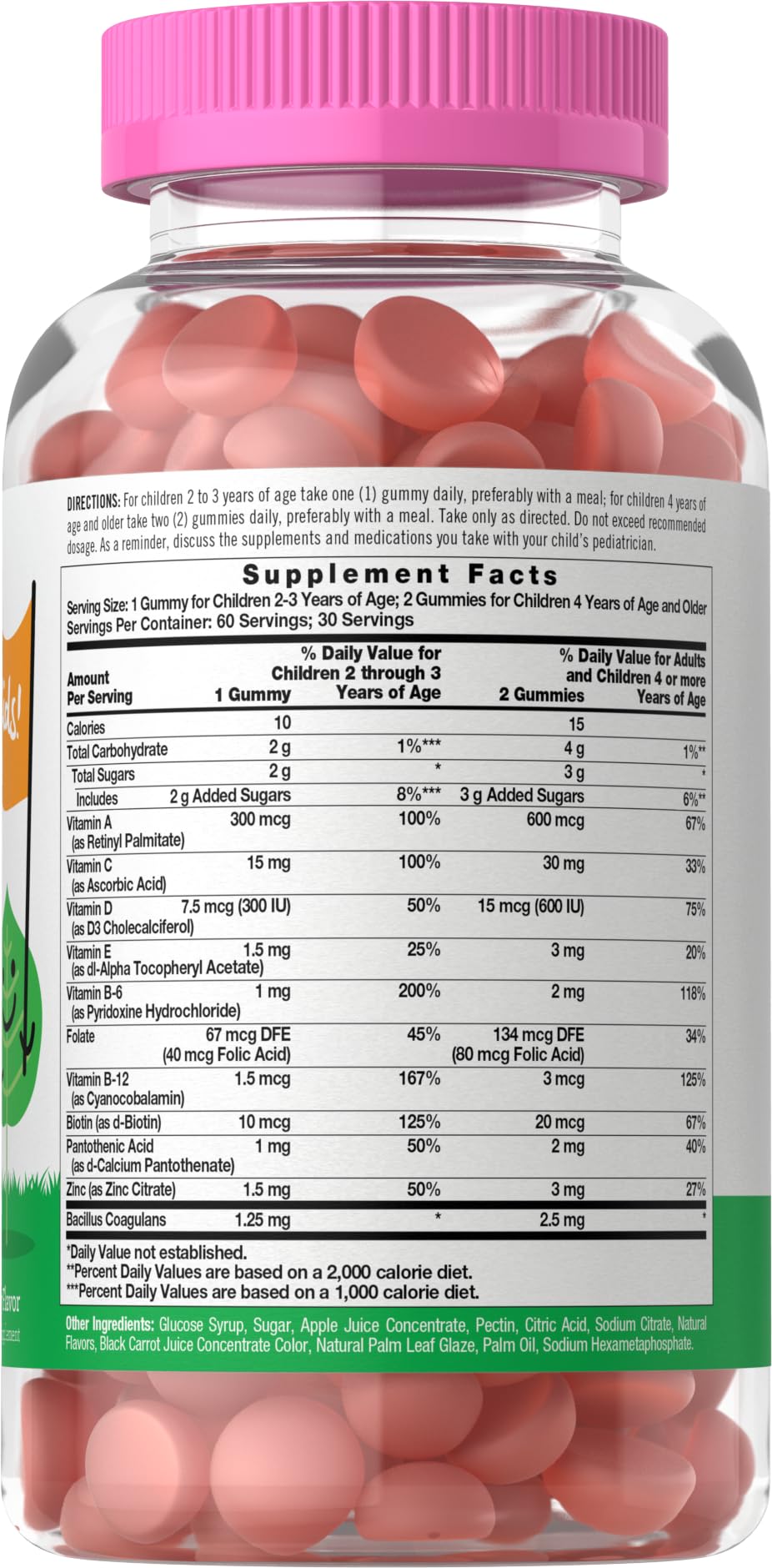 Carlyle Kids Multivitamin Gummies with Probiotics | 60 Chewables | Berry Flavor | Vegetarian, Non-GMO, Gluten Free Children's Supplement | by Lil' Sprouts | Packaging May Vary