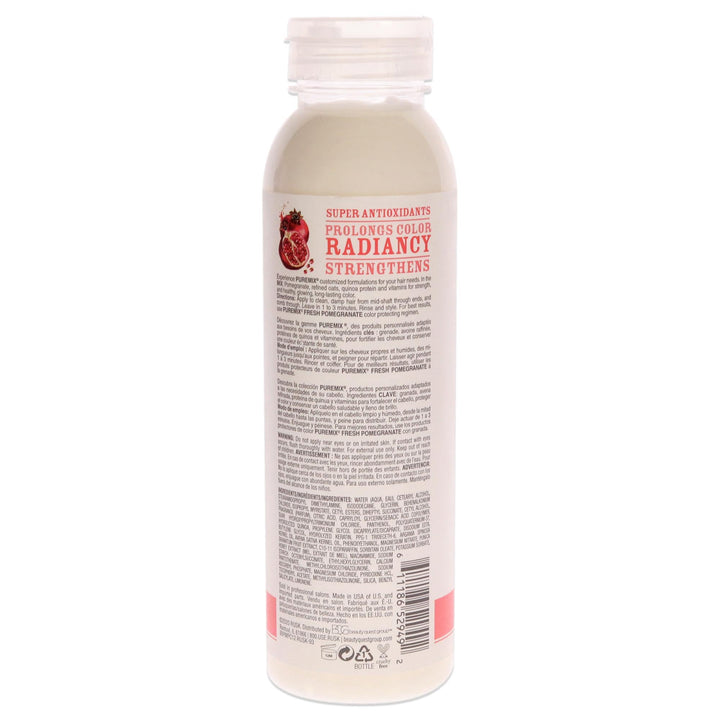 RUSK Puremix Fresh Pomegranate Color Protecting Conditioner for All Hair Types, Prolong Color Radiancy and Shine, Reduces Dryness and Breakage, 12 oz