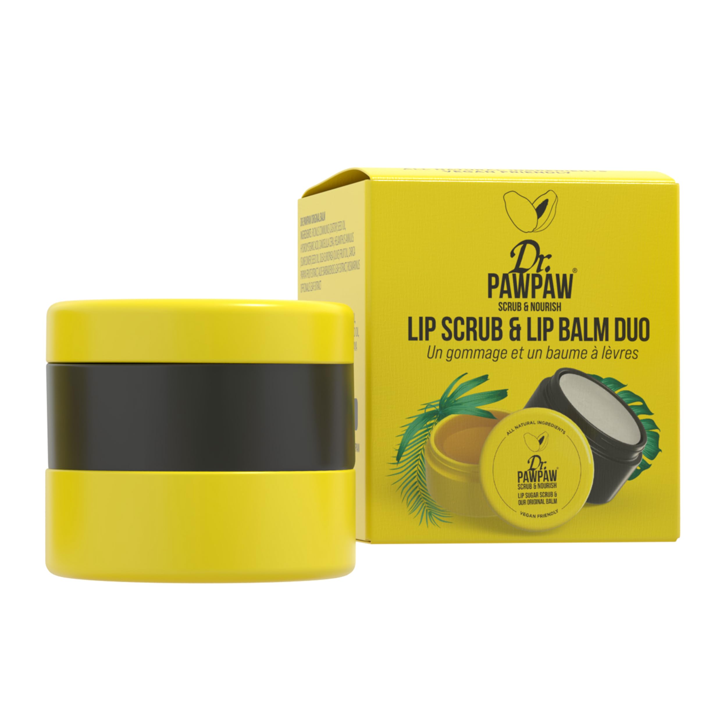 Dr. PAWPAW - Scrub & Nourish Duo Pot | 2 In 1 Lip Sugar Scrub & Balm | Gentle Exfoliation & Lip Moisturizer (Single)