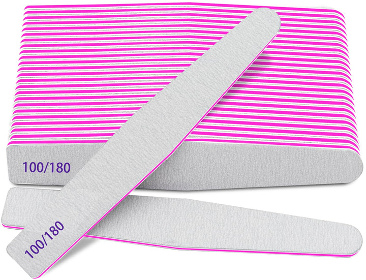 Professional Nail Files, Emery Board Nail File for Natural Nails 100/180/240 Grit Nail Files for Acrylic Nails 12pcs Fine Grit Nail File Manicure Tools Coarse Fingernail Files (100/180 Grit)