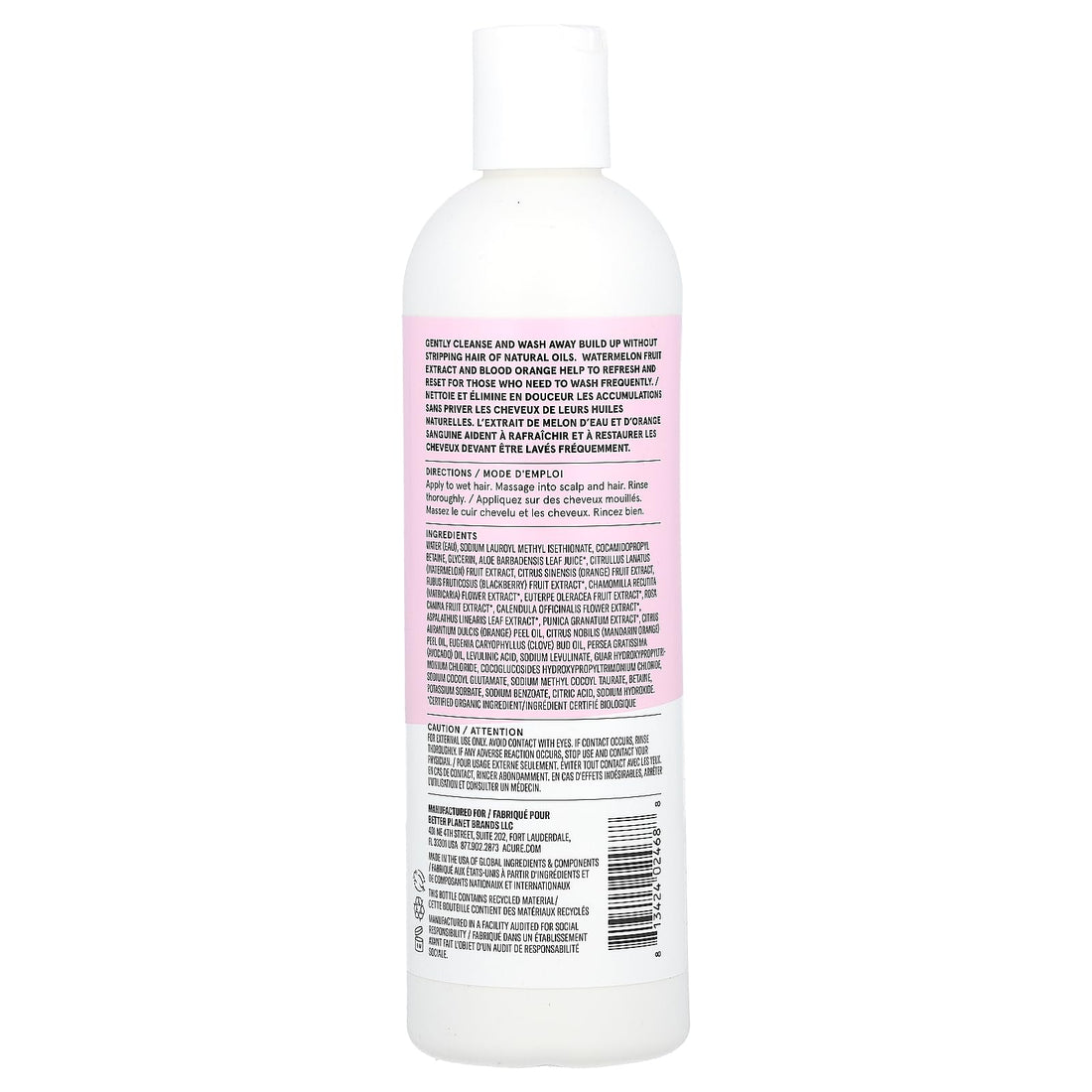 Acure Balance + Reset Shampoo | Featuring Watermelon Fruit Extract & Blood Orange to Help Refresh & Reset Hair, 12 Fl Oz