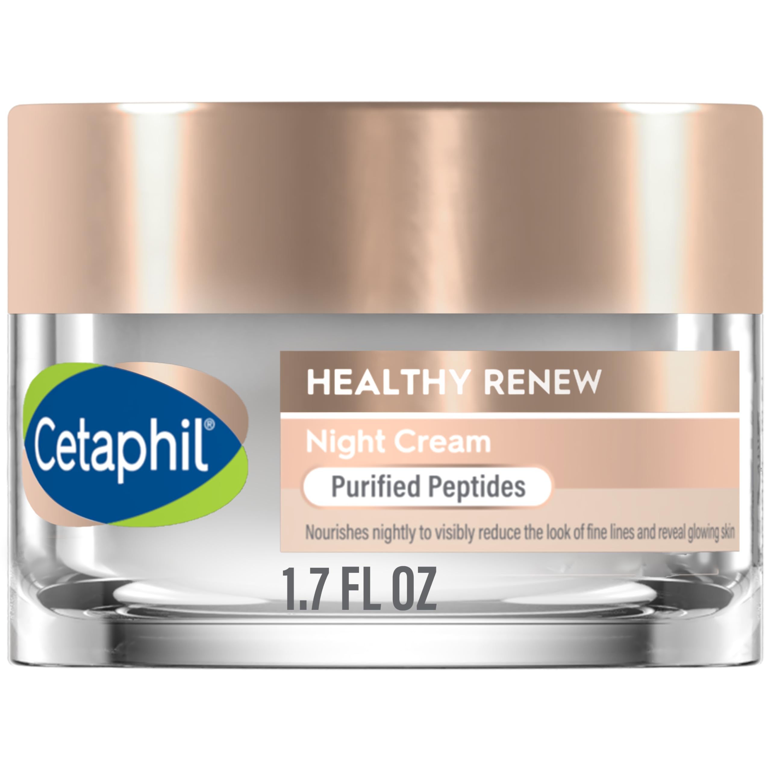 Cetaphil Healthy Renew Skin Tightening Night Cream with Peptides, Retinol - Wrinkle Repair Cream for Sensitive Skin, Fragrance Free, 1.7 Oz