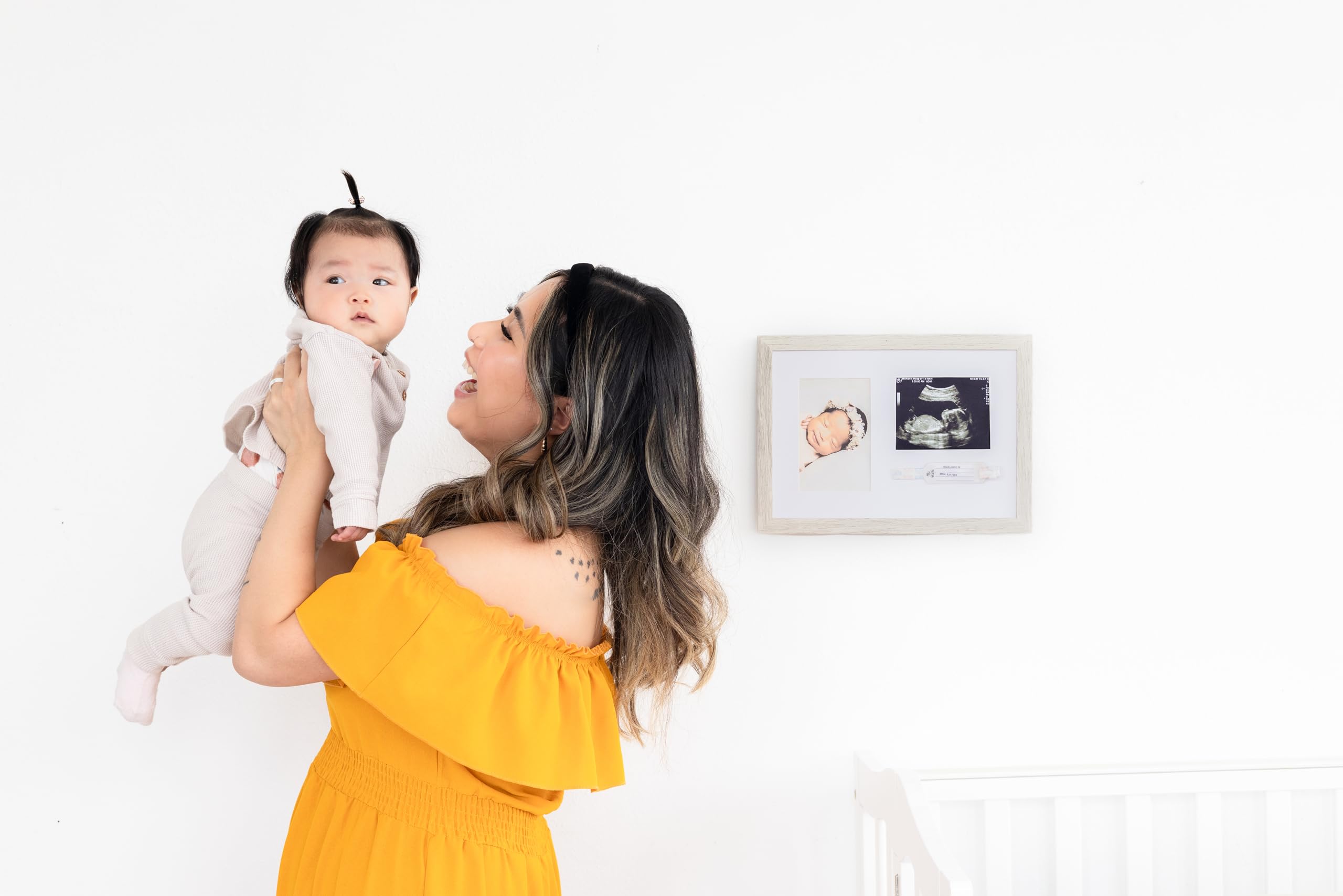 Kate & Milo Rustic Bracelet ID and Sonogram Frame, Rustic Pregnancy Keepsake Picture Frame, Gender-Neutral Nursery Décor