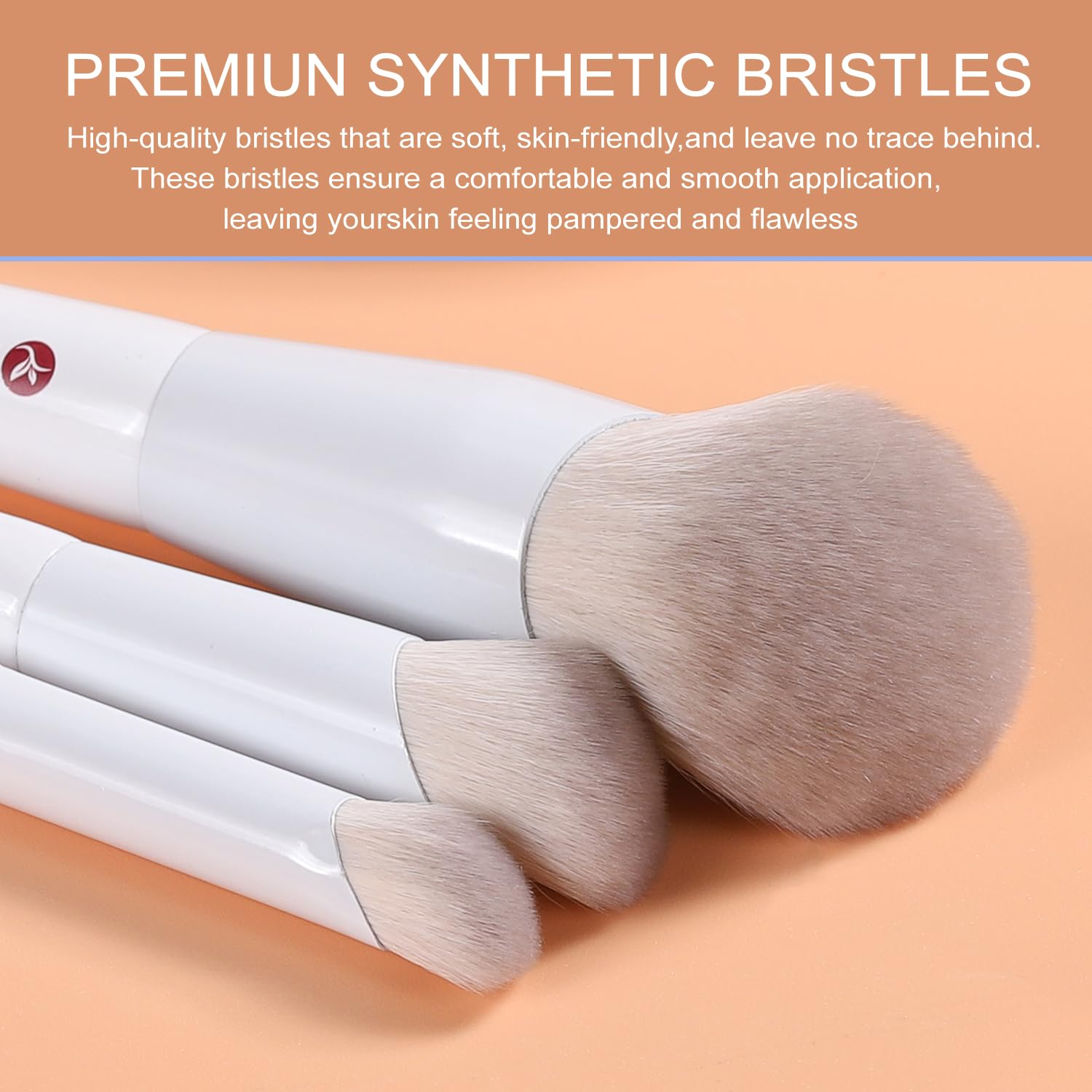 KINGMAS Angled Foundation Brush Concealer Brush, Premium Kabuki Makeup Brush for Liquid, Blending, Cream, Powder, Blush Buffing Stippling Face Makeup Tools White (White, A. 3Pcs (170W/270W/370W))