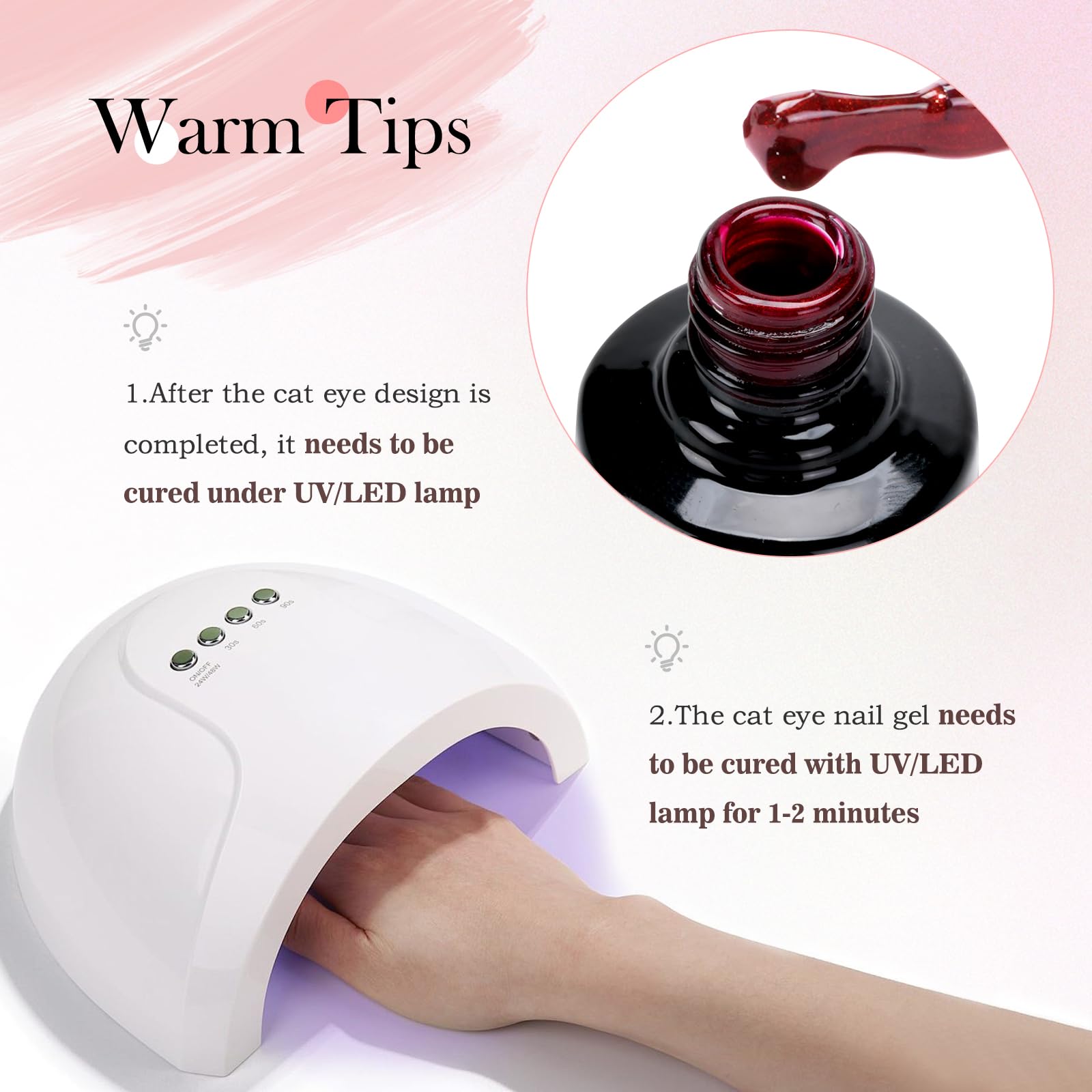 SEISSO Wine Red Cat Eye Gel Nail Polish Set – 15ml Magnetic Burgundy Nail Polish with Magnet Stick, Deep Reflective Soak Off UV Gel, Shimmer Gloss Nail Art Kit for Salon & DIY