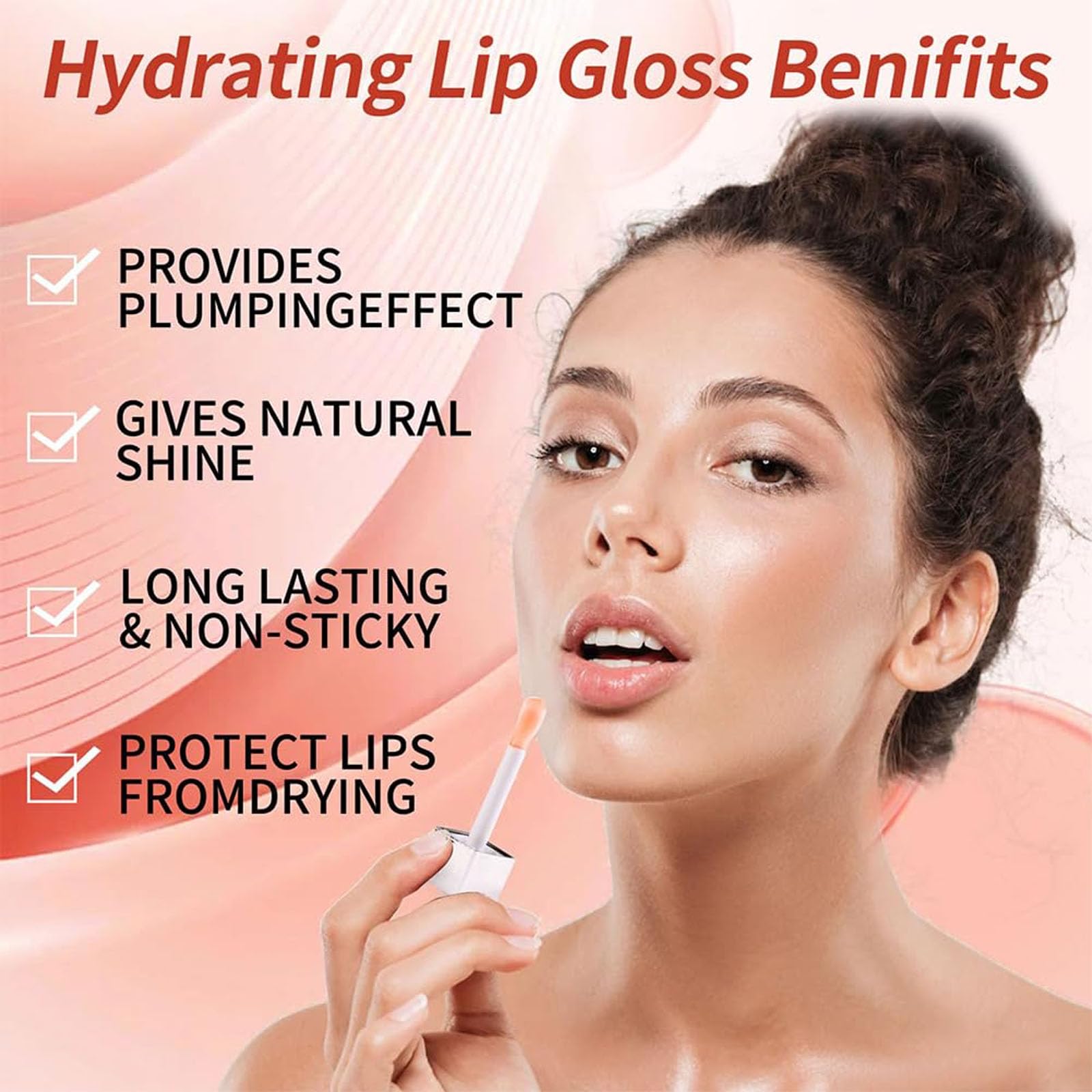 Unyoke Hydrating Lip Glow Oil-Lip care oil- Lip Oil Tinted for Lip Care and Dry Lips-Prevents Dry Cracked-Non-sticky Big Brush Head-Lip Plumping -Lip Oil gloss tinted-000#CLEAR