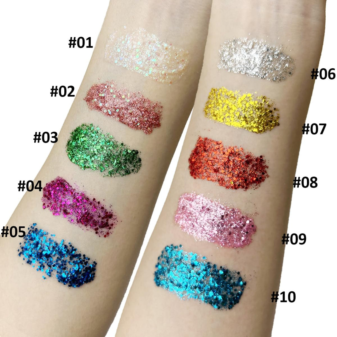 Mysense Rose Gold Body Glitter Gel, Singer Concerts Face Glitter Makeup, Music Festival Rave Face Eye Hair Accessories, Chunky Glitter Mermaid Sequins, Sparkling Glitter Face Paint for Women, 30g