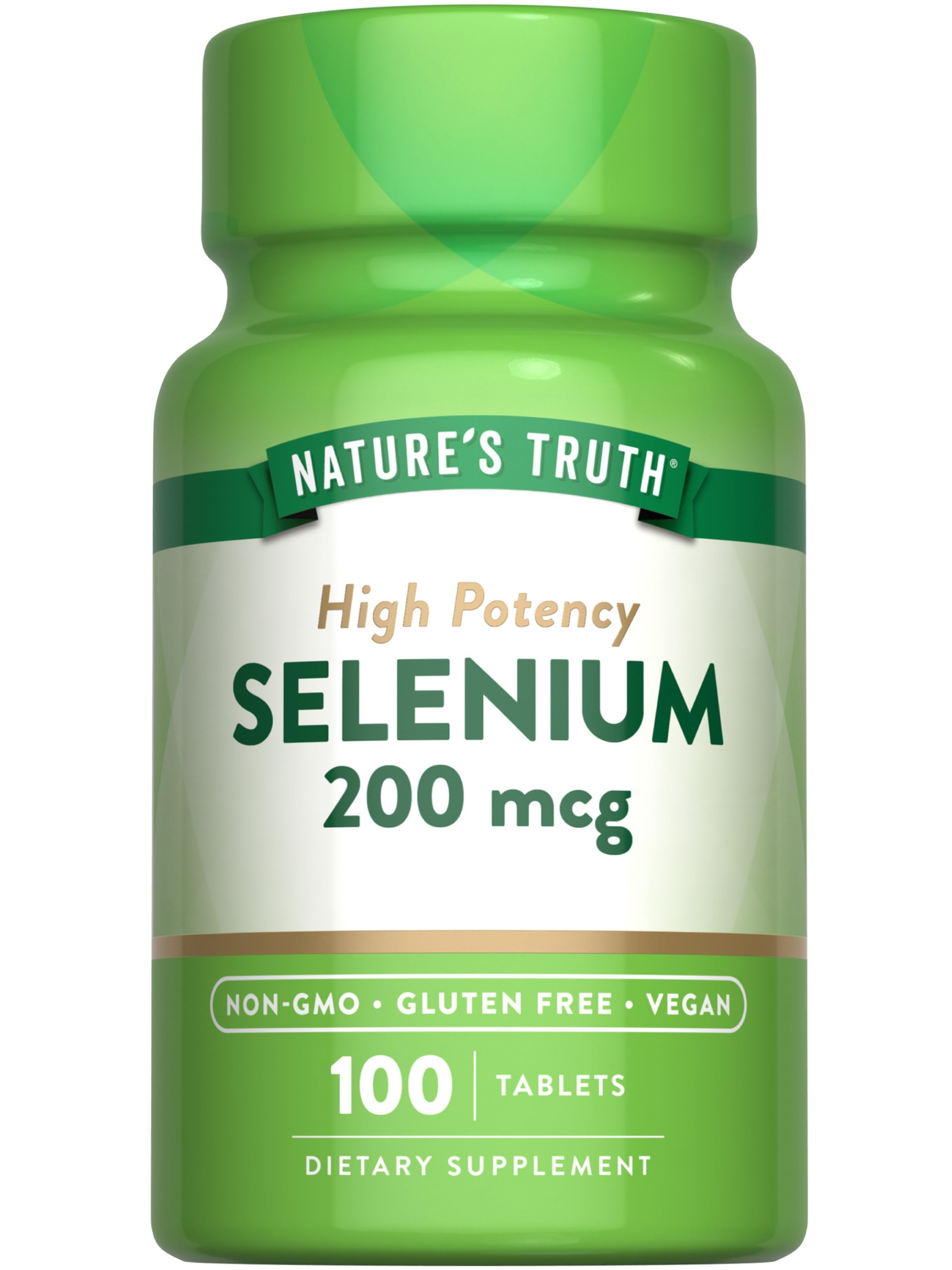 Nature's Truth Selenium 200mcg | 100 Tablets | High Potency | Vegan, Non-GMO & Gluten Free Supplement