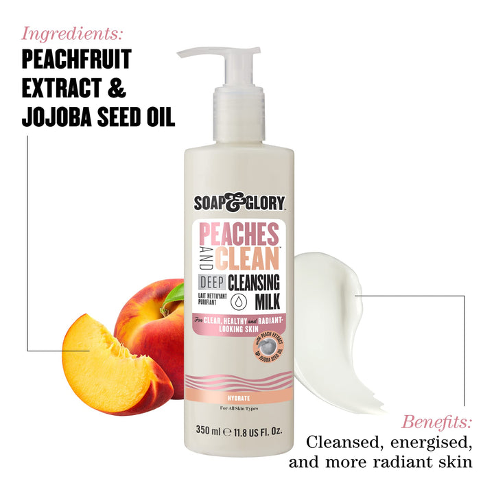 Soap And Glory Peaches And Clean 4-in-1 Wash-Off Deep Cleansing Milk 350ml