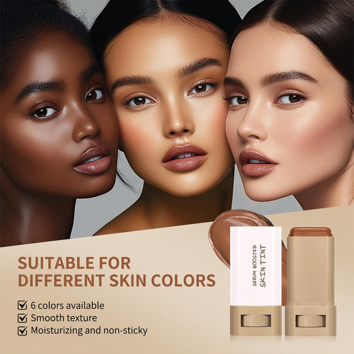 2 Pcs Foundation Stick Beauty Balm Serum Boosted Skin Tint Solid Tinted Moisturizing Serum Contour Stick Foundation for Women Natural Finish Makeup (#04, 0.63 OZ)