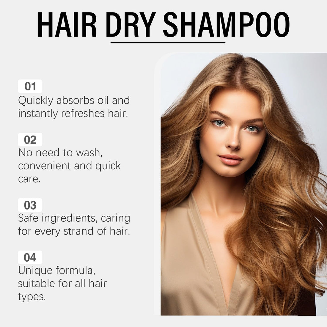 LOYOTICE Volumizing Dry Shampoo, Instantly Fresh Volumizing Hair Dry Shampoo, Dry Shampoos for Dark Hair, Refreshing And Non-Greasy Touch Activated Dry Shampoo(150ml)