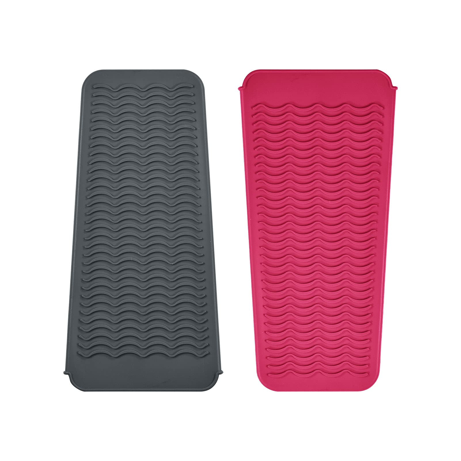 EIOKIT Silicone Heat Resistant Travel Mat Pouch for Hair Straightener,Crimping Iron,Hair Curling Iron,Hair Curling Wand,Flat Iron,Hair Waving Iron and Hot Hair Styling Tools (2 Pack)