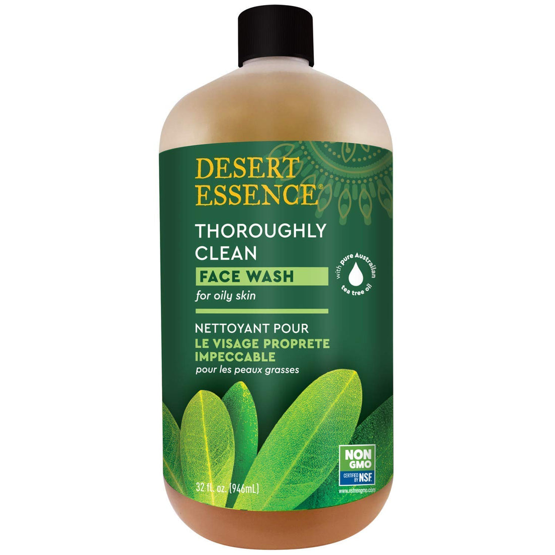 Desert Essence; Tea Tree Oil Thoroughly Clean Face Wash for Oily/Combination Skin-32 fl oz-N/A-Face Wash