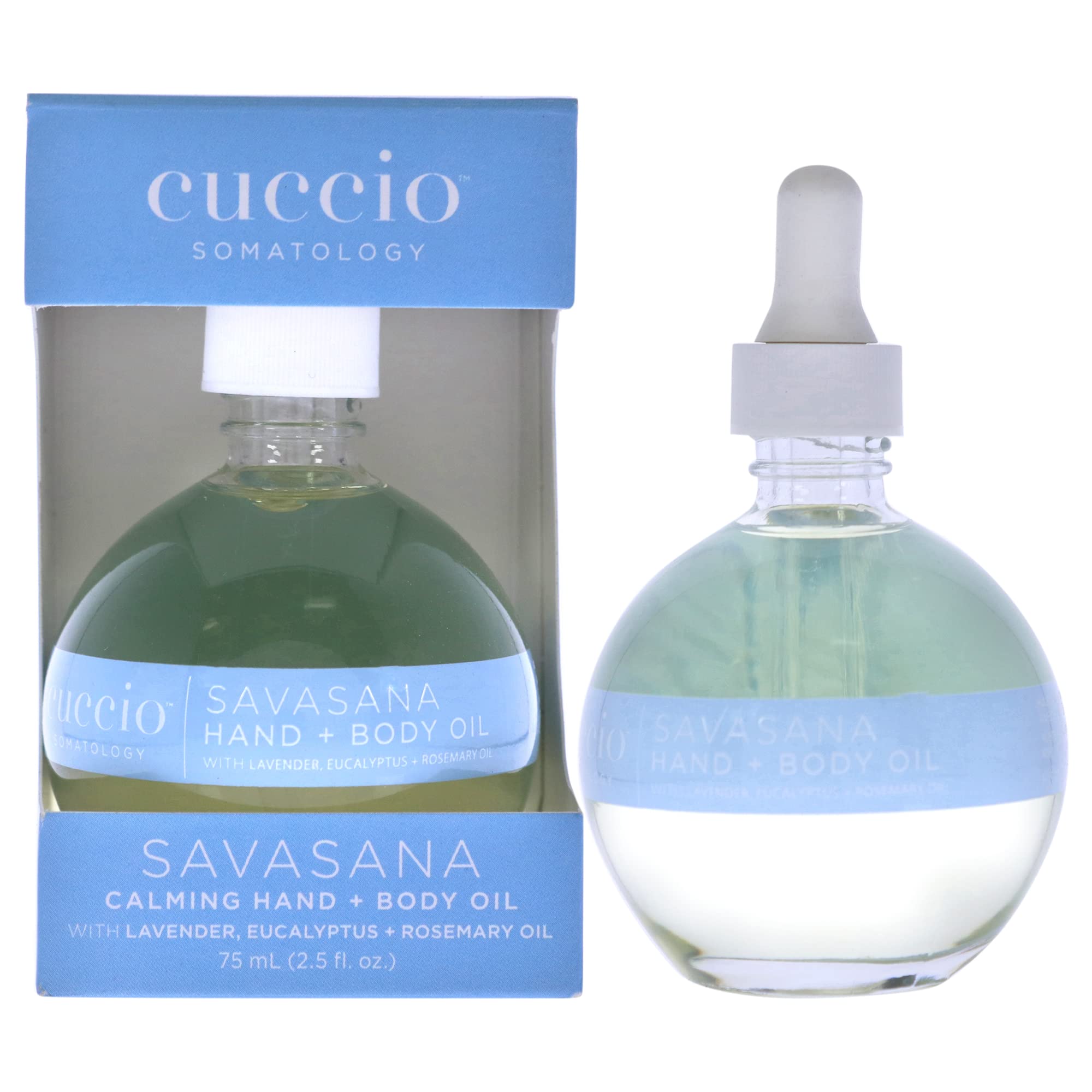 cuccio SOMATOLOGY Savasana Calming Hand and Body Oil - Intensely Moisturizing And Hydrating Blend - Made With Lavender, Eucalyptus, And Rosemary Oils - Soothe Your Mind And Nourish Your Body - 2.5 Oz