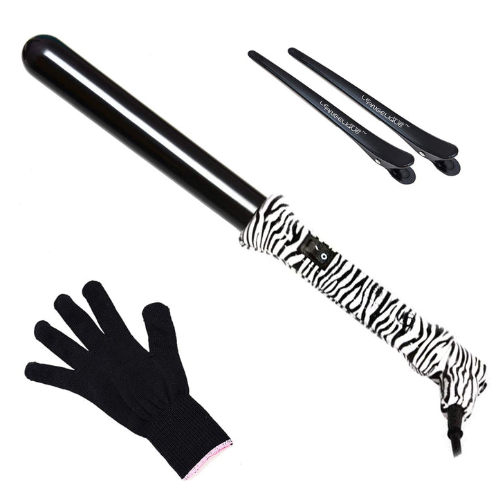 Le Angelique Curling Iron, Black White Zebra, 25mm by Le Angelique
