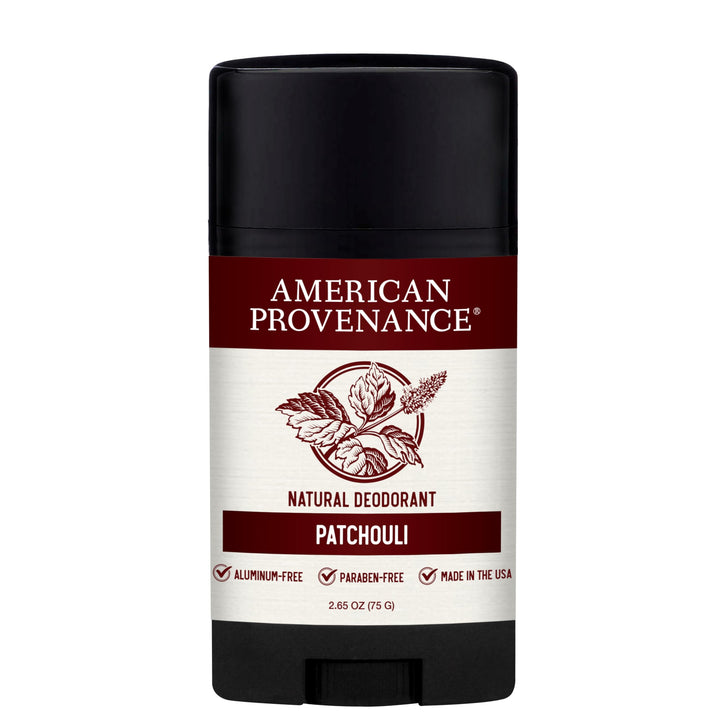American Provenance Aluminum Free Natural Deodorant For Women and Men - Patchouli - 24 Hour Protection - Cruelty Free - Made in the USA (1 pack)