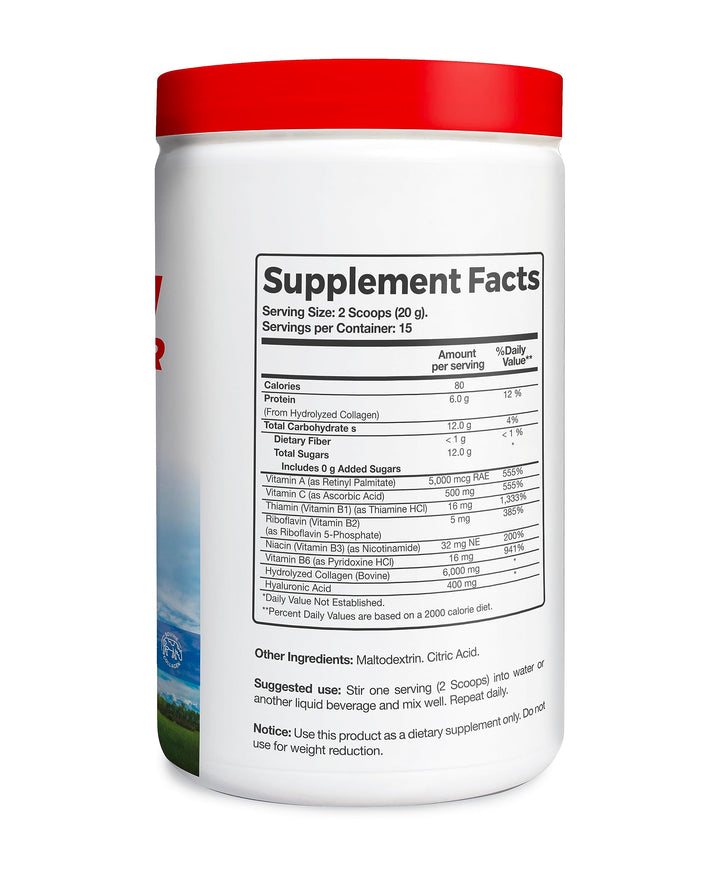 Full Life Collagen Peptides Powder - Bovine Collagen Supplement with Hyaluronic Acid - Hydrolyzed Collagen Powder for Women and Men - Kosher, Gluten-Free - 300g