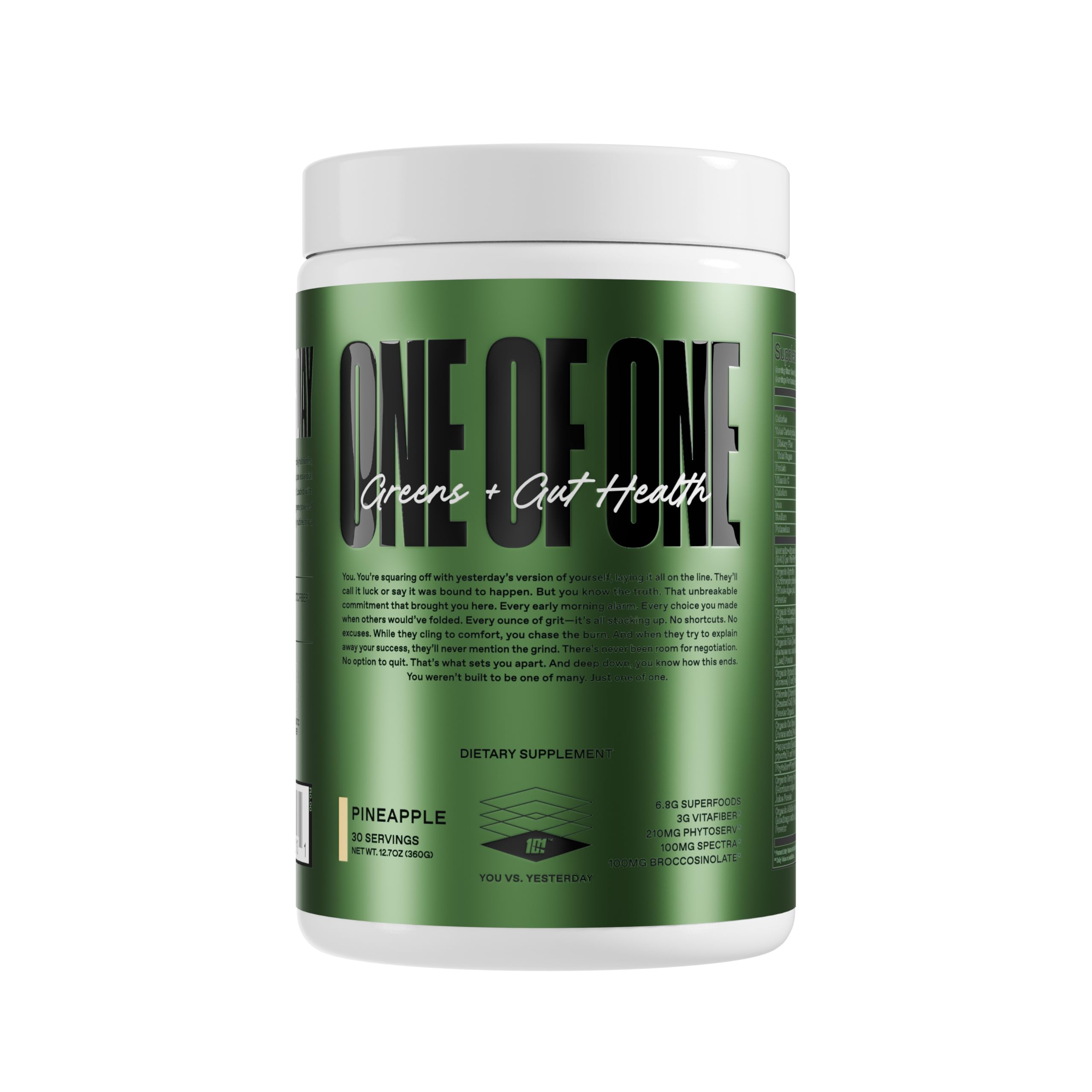 ONE of ONE Greens & Gut Health – Superfood Greens Powder with Prebiotics, Probiotics & Digestive Enzymes for Gut Health, Immunity & Energy, No Artificial Sweeteners - Pineapple, 30 Serving