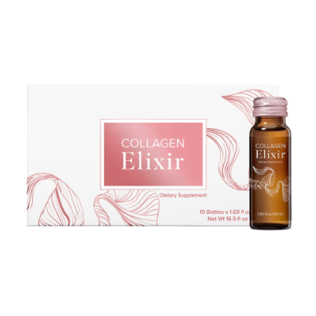 Isagenix Collagen Elixir - Drink with Marine Collagen Peptides - Support a Youthful Appearance with Vitamin C, Zinc & Biotin - 50 mL