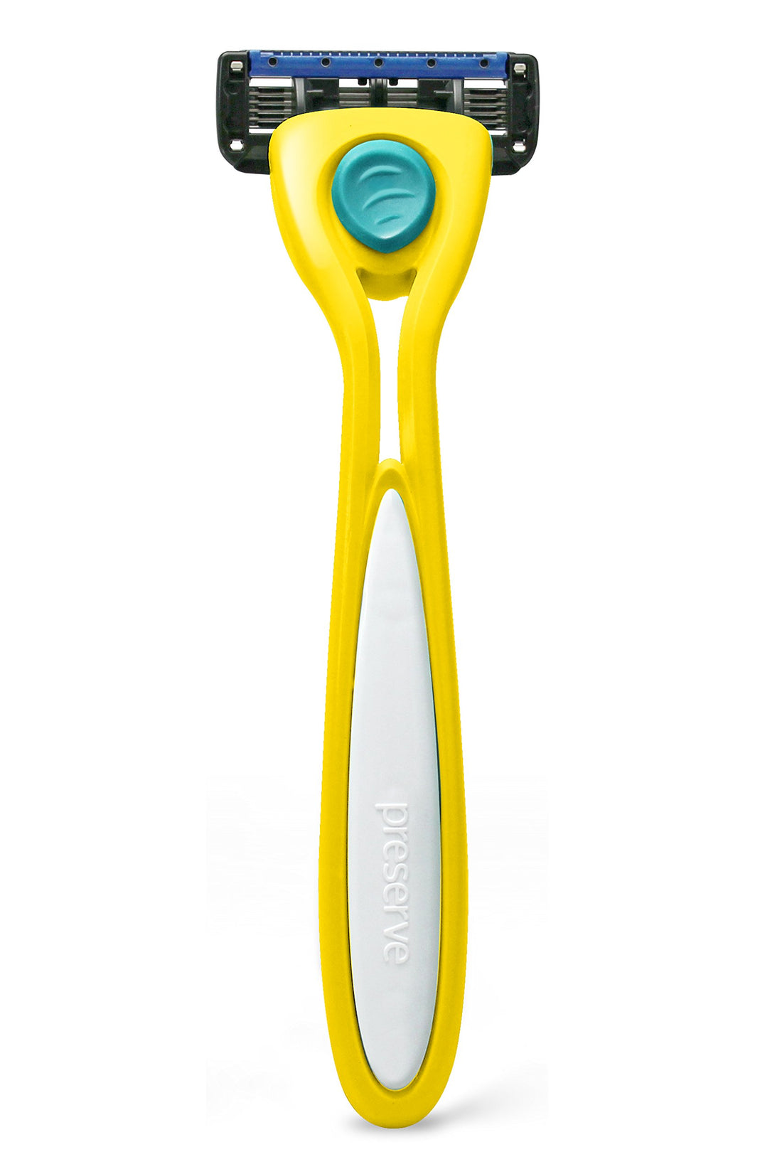 Sunshine Yellow: Preserve Shave 5 Five Blade Refillable Razor, Made From Recycled Materials, Sunshine Yellow