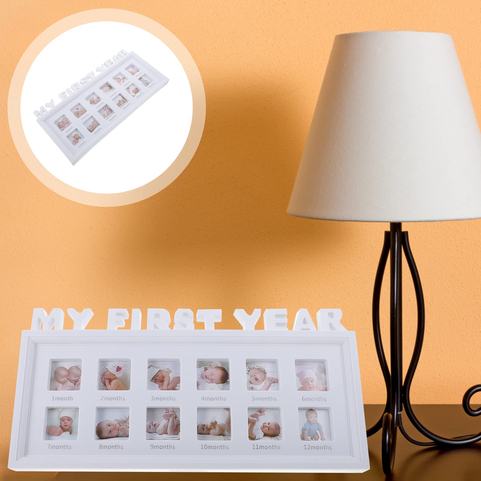 BESPORTBLE Baby First Year Photo Frame 0-12 Month Baby Pictures Baby’S First Year Photo Frame Newborn Growth Photo Frame Keepsake Frame Baby Room Decoration