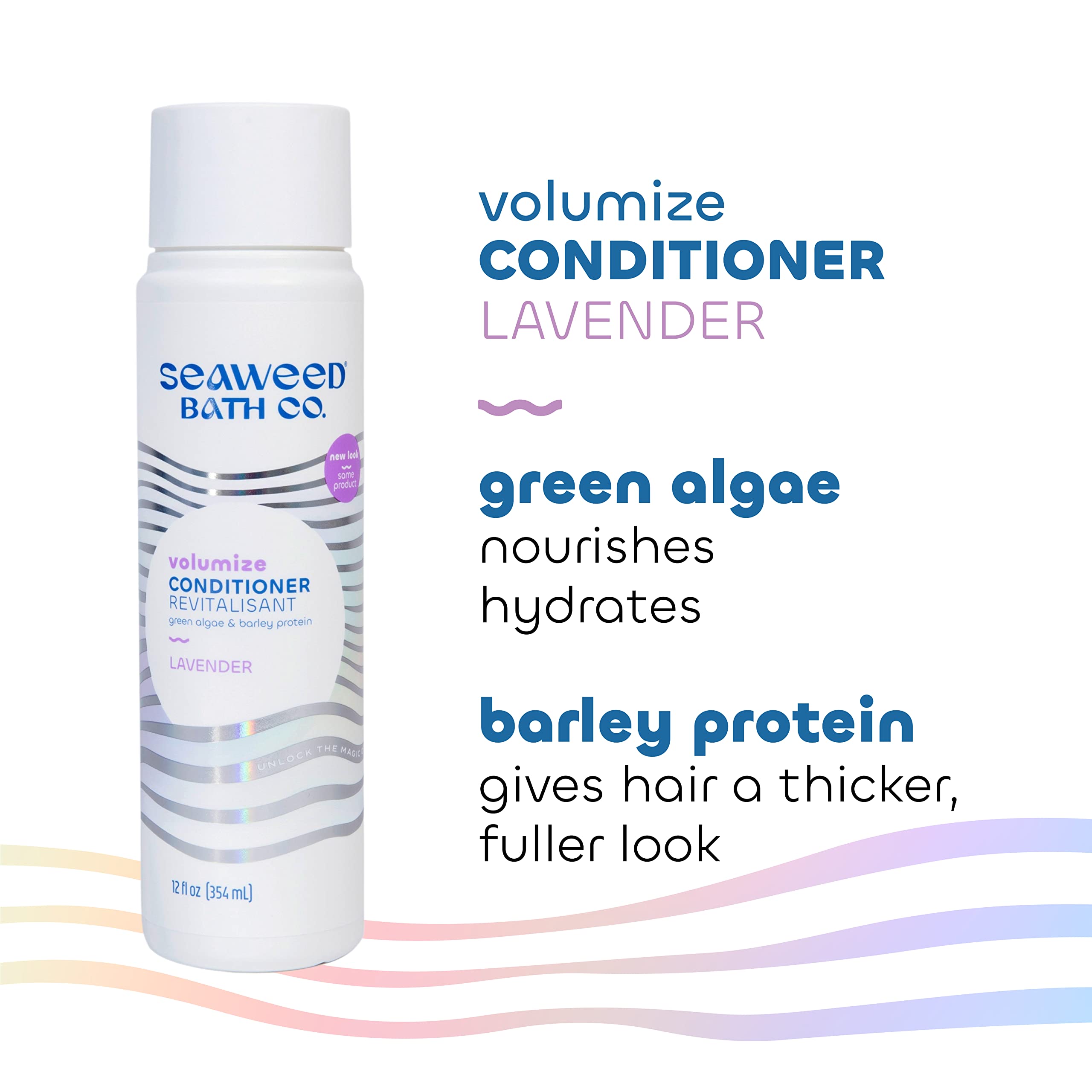 The Seaweed Bath Co. Volumizing Conditioner, Lavender, Natural Organic Bladderwrack Seaweed, Vegan and Paraben Free, 12oz
