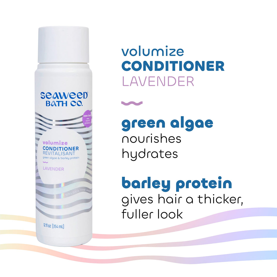 The Seaweed Bath Co. Volumizing Conditioner, Lavender, Natural Organic Bladderwrack Seaweed, Vegan and Paraben Free, 12oz