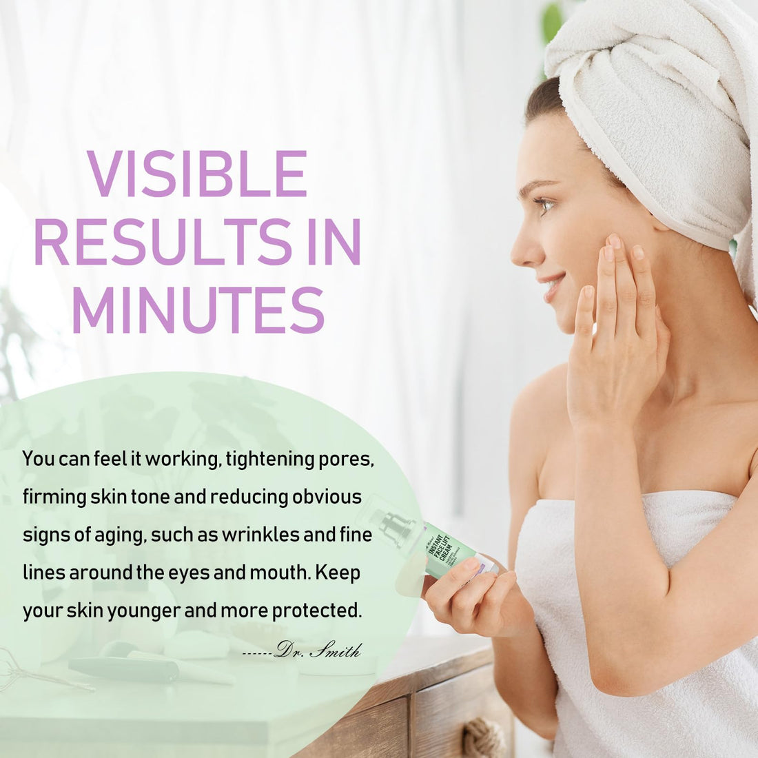 Feugole Instant Face Lift Cream,Skin Tighten And Lift Neck Cream for Women with Plant Extract, Neck, Eye Anti-aging Serum for Smoothing Fine Lines, Wrinkles and Firming Loose Sagging Skin-50ML