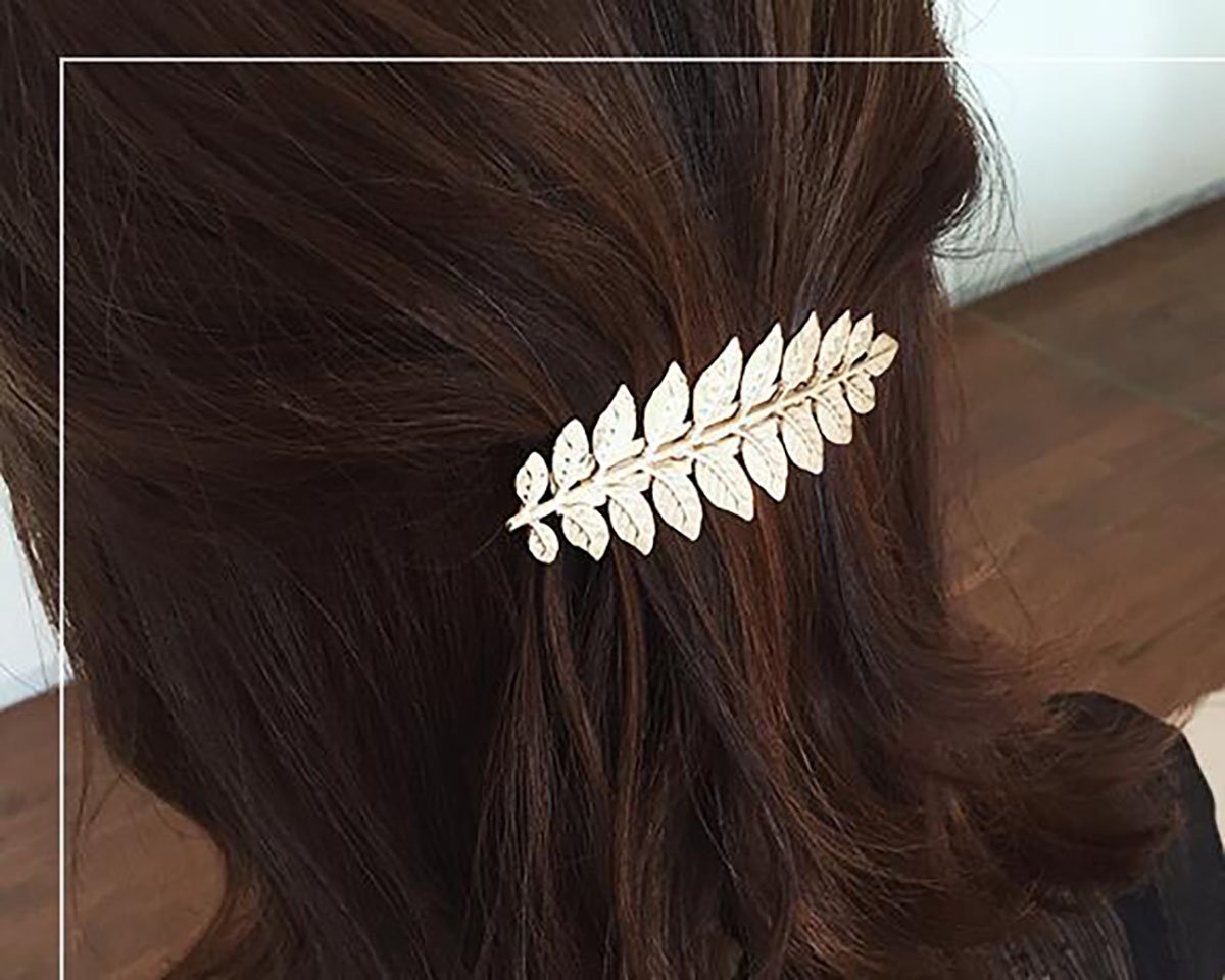 Fodattm 2PCS Girls Women Metal Leaf Branch French Updo Hair Pin Wedding Hair Clip Party Hairpins Hair Barrettes Hair Accessory (Silver)