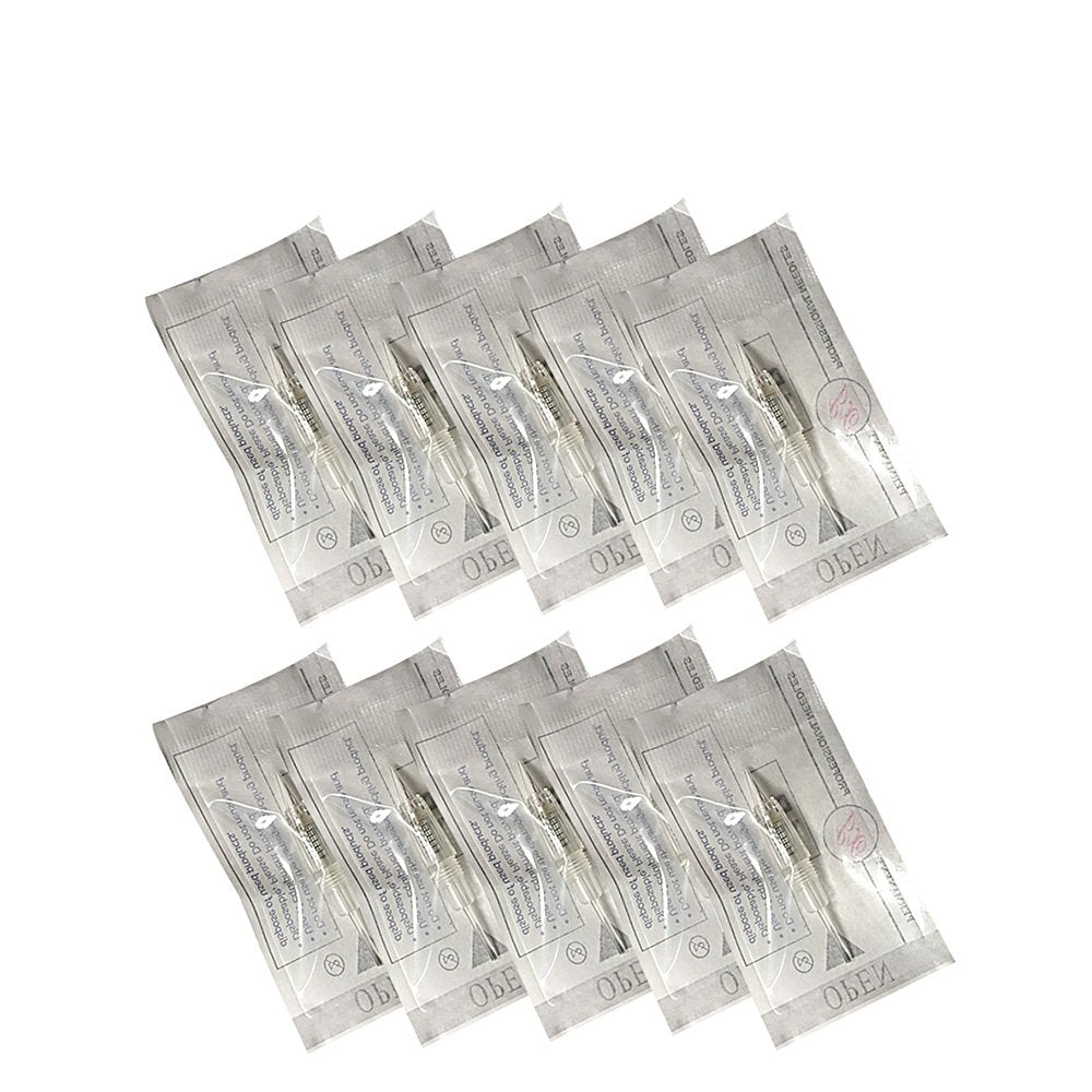 Pinkiou Row 5F Tattoo Needles and Caps for Permanent Makeup Set Eyebrow Tattoo Tips Microblading Pen (Pack of 10)