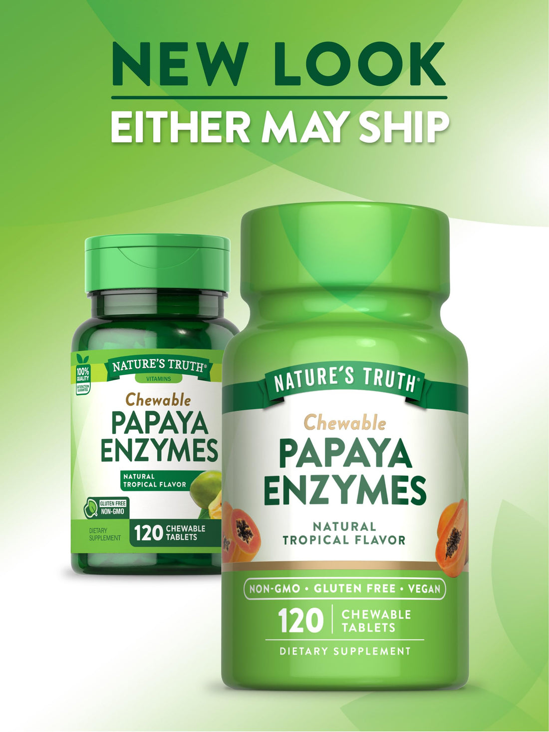 Nature's Truth Papaya Enzyme Chewable Tablets | 120 Count | Vegan, Non-GMO & Gluten Free Supplement for Digestion | Natural Tropical Flavor