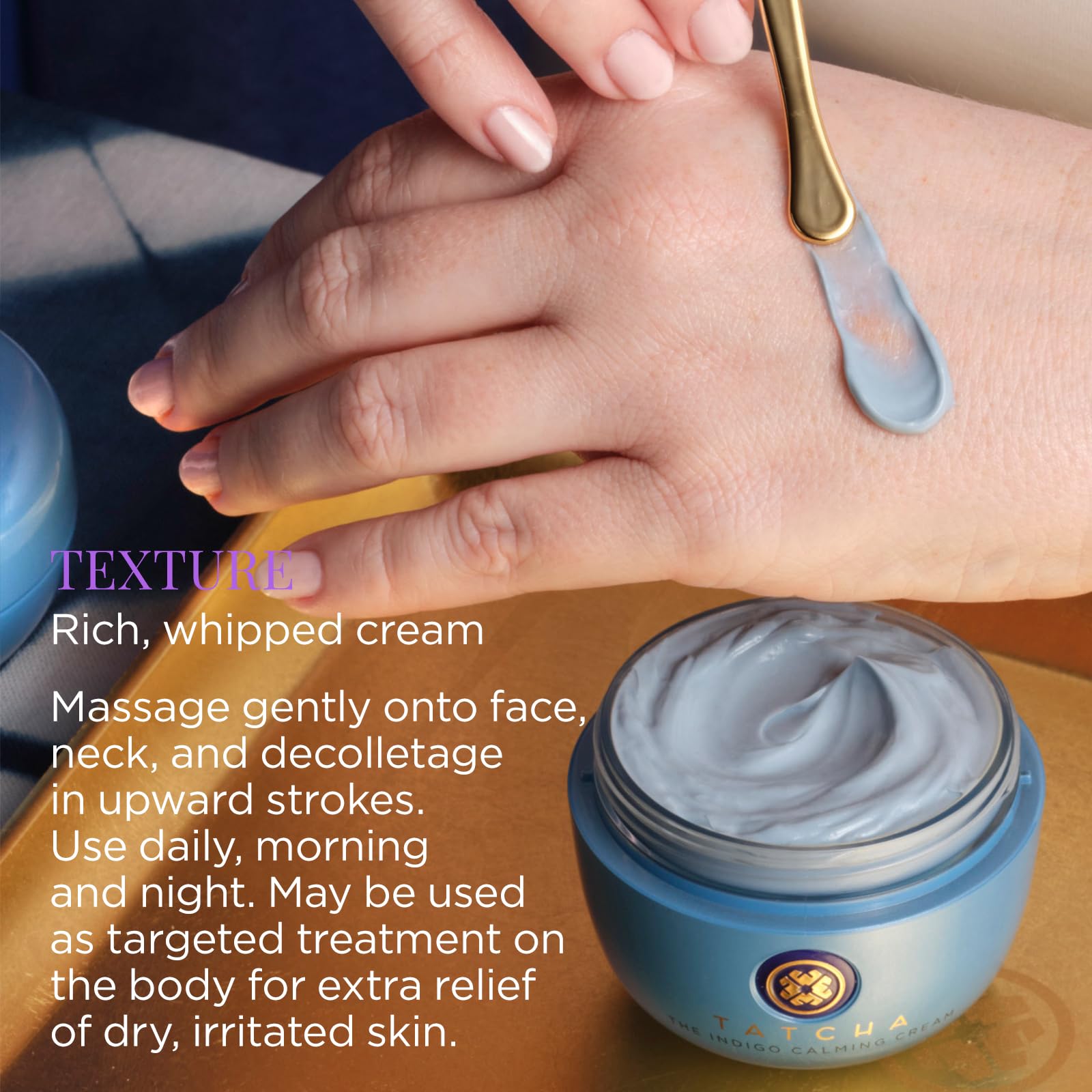 TATCHA Indigo Calming Cream | Face Moisturizing Cream for Eczema & Redness | 50ml / 1.7 oz