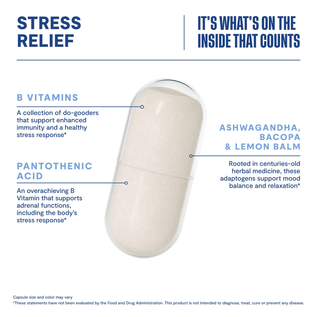 Habit Stress Relief Supplement (60 Capsules) - New Look, Supports Relaxation & Mood Balance, Vitamin B, Adaptogens, Lemon Balm, Calming, Vegan, Non-GMO (1 Pack)