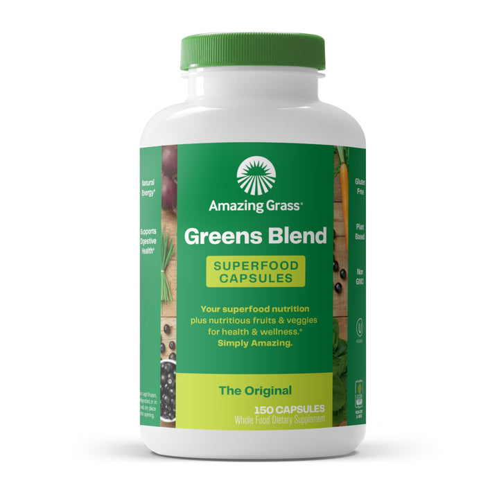 Amazing Grass Greens Superfood Powder: Greens Powder with Digestive Enzymes & Probiotics, Organic Spirulina, Chlorella, and Beet Root Powder, Original, 150 Count