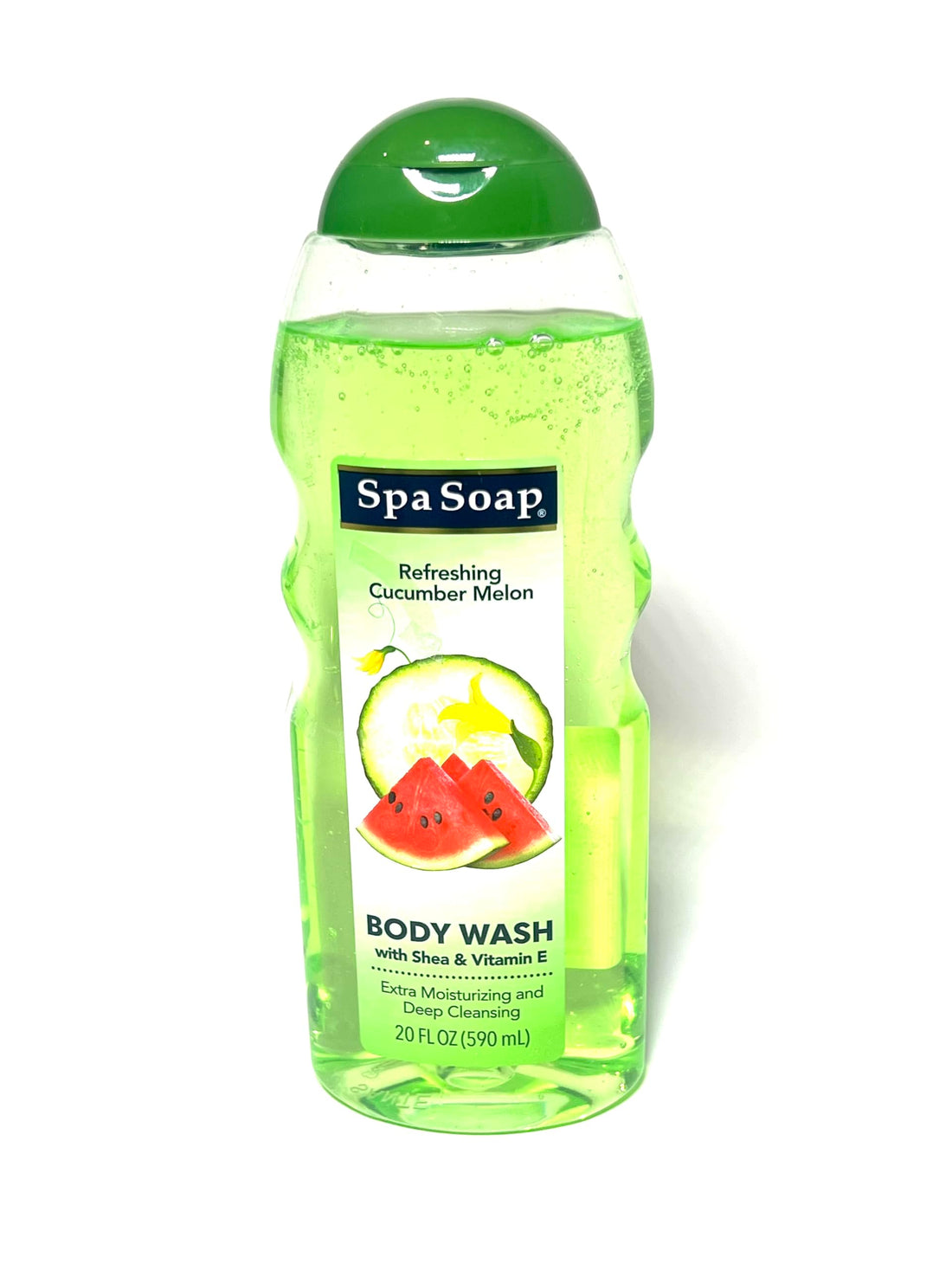 Spasoap Body Wash, With Soft Refreshing Scent Extra Moisturizing and Deep Cleansing with shea & Vitamin E (2 count) 20FL oz each; Body soap smooth feeling (Cucumber Melon)