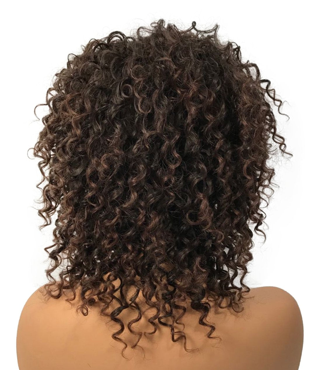 #2T33 Brown: Wiginway Women Wigs Medium Curly #2T33 Brown Wigs Synthetic Wig Cheap Hair Pieces Toupe 8 Inch