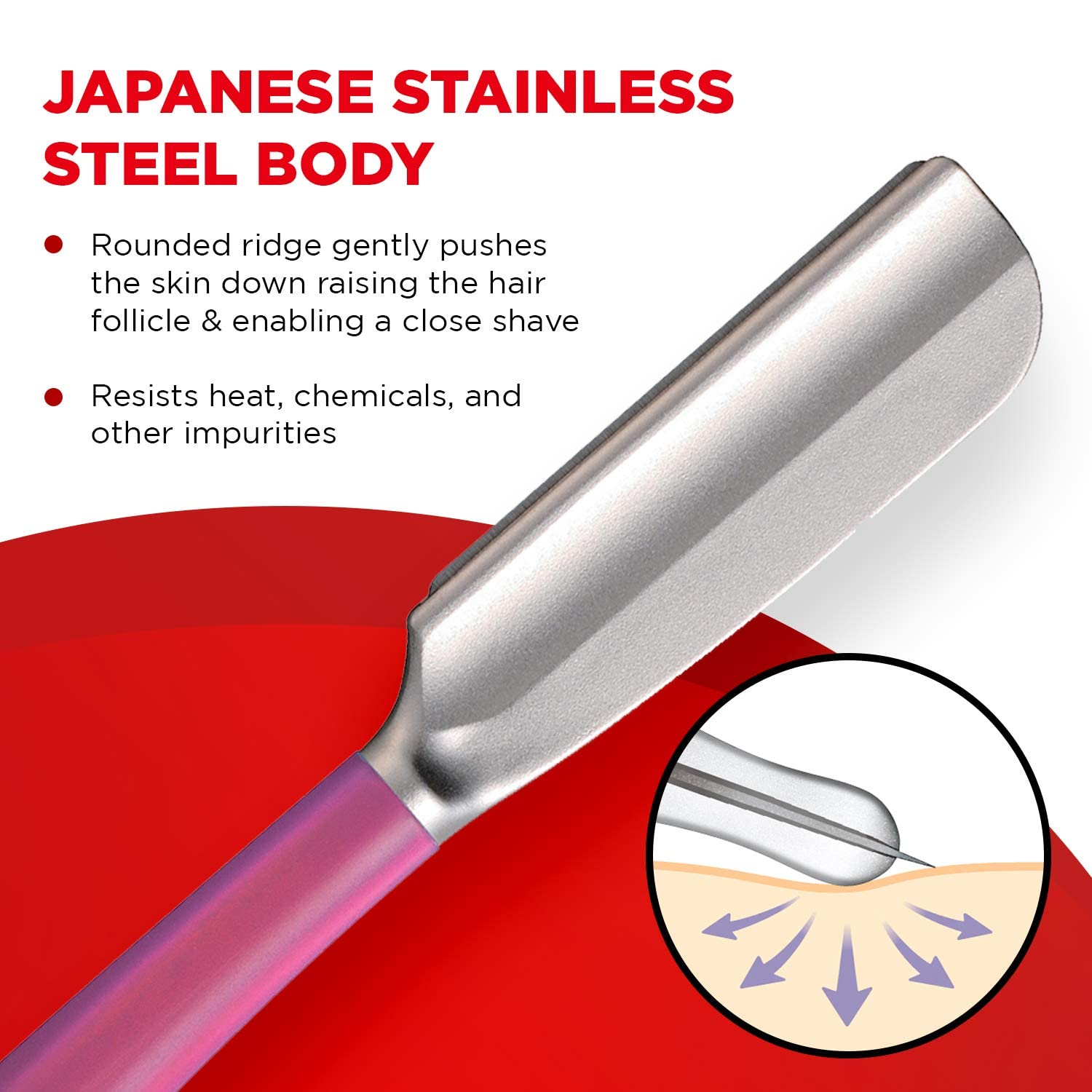 Feather SS Japanese Straight Razor, Wine