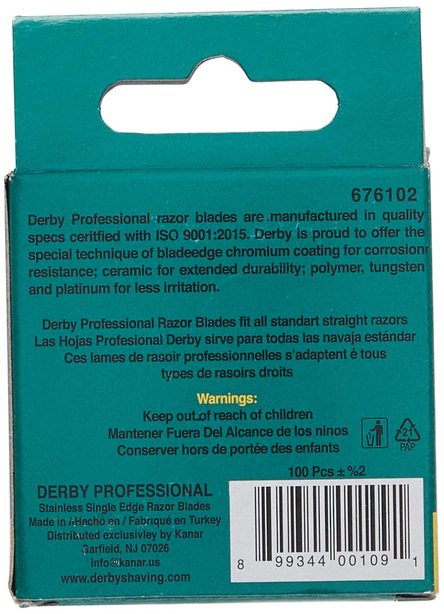 100 Derby Professional Single Edge Razor Blades