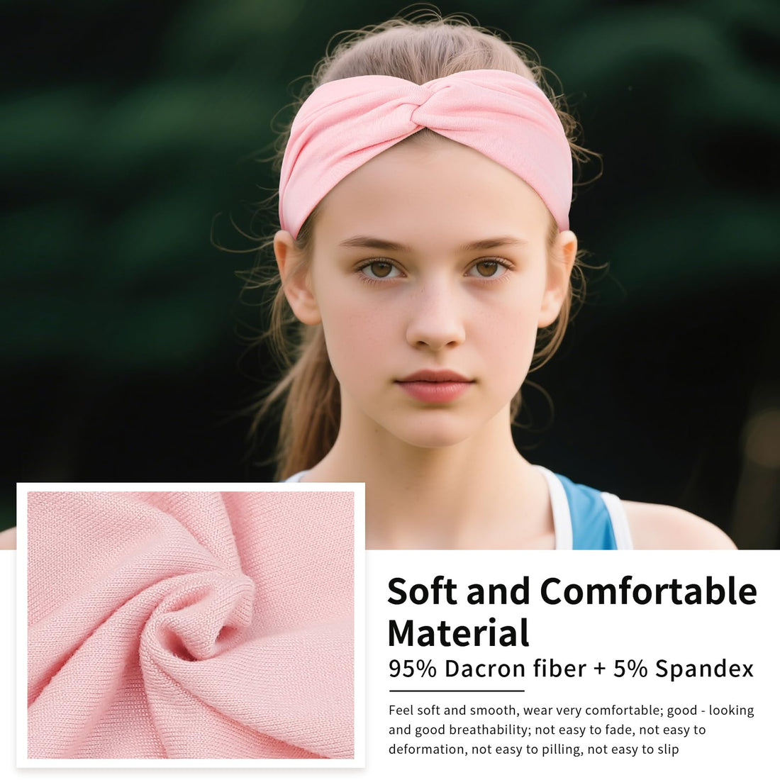 12 Pcs Stretchy Headbands for Women, Absorbed Sport Headband Soft Twist Knotted Hairbands for Daily Life Yoga Workout(Light yellow/Pink/Blue/Green)