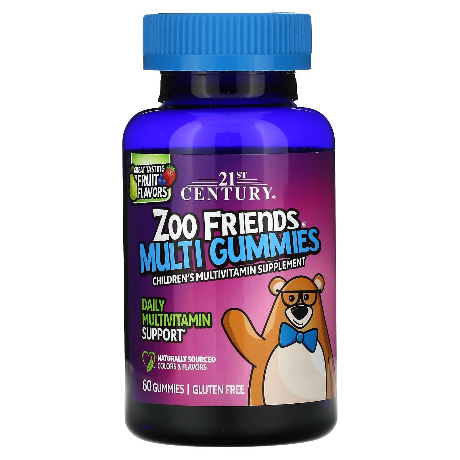 21st Century Zoo Friends Multi Gummies, Fruit 60 Count