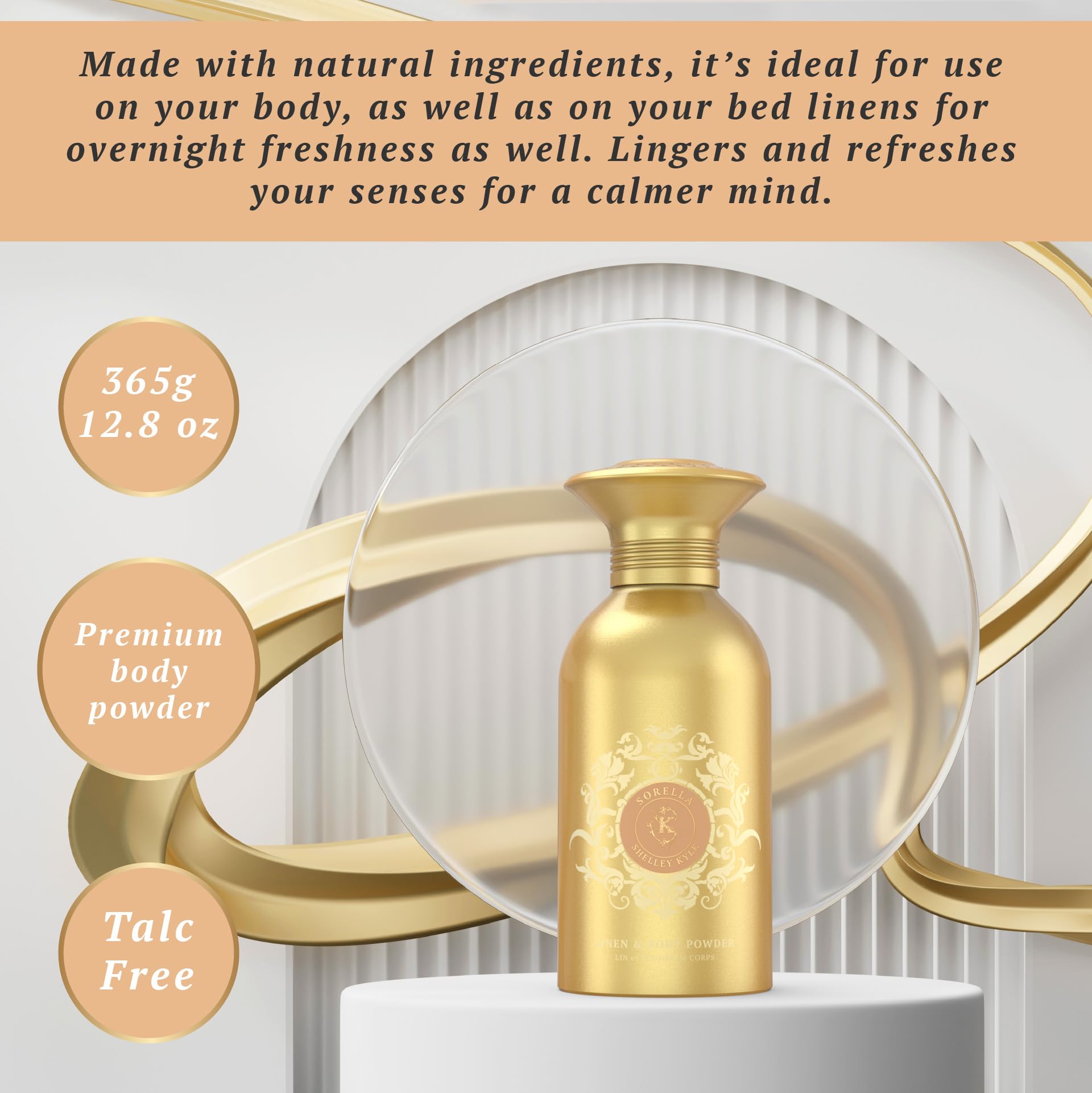 Shelley Kyle Sorella Linen And Body Powder Talc Free 575g by Shelley Kyle