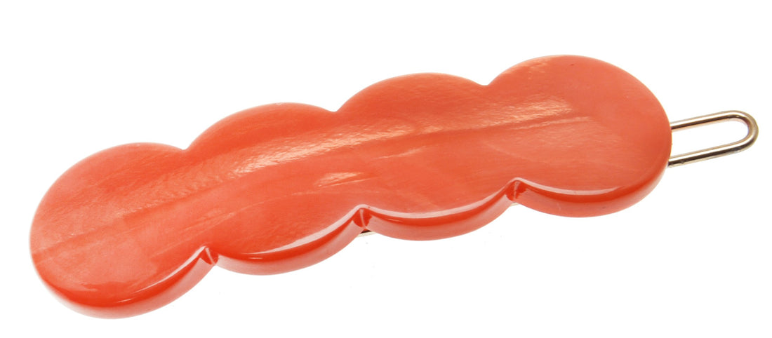 Nacro Coral : France Luxe Scalloped Tige Boule Barrette - Nacro Coral