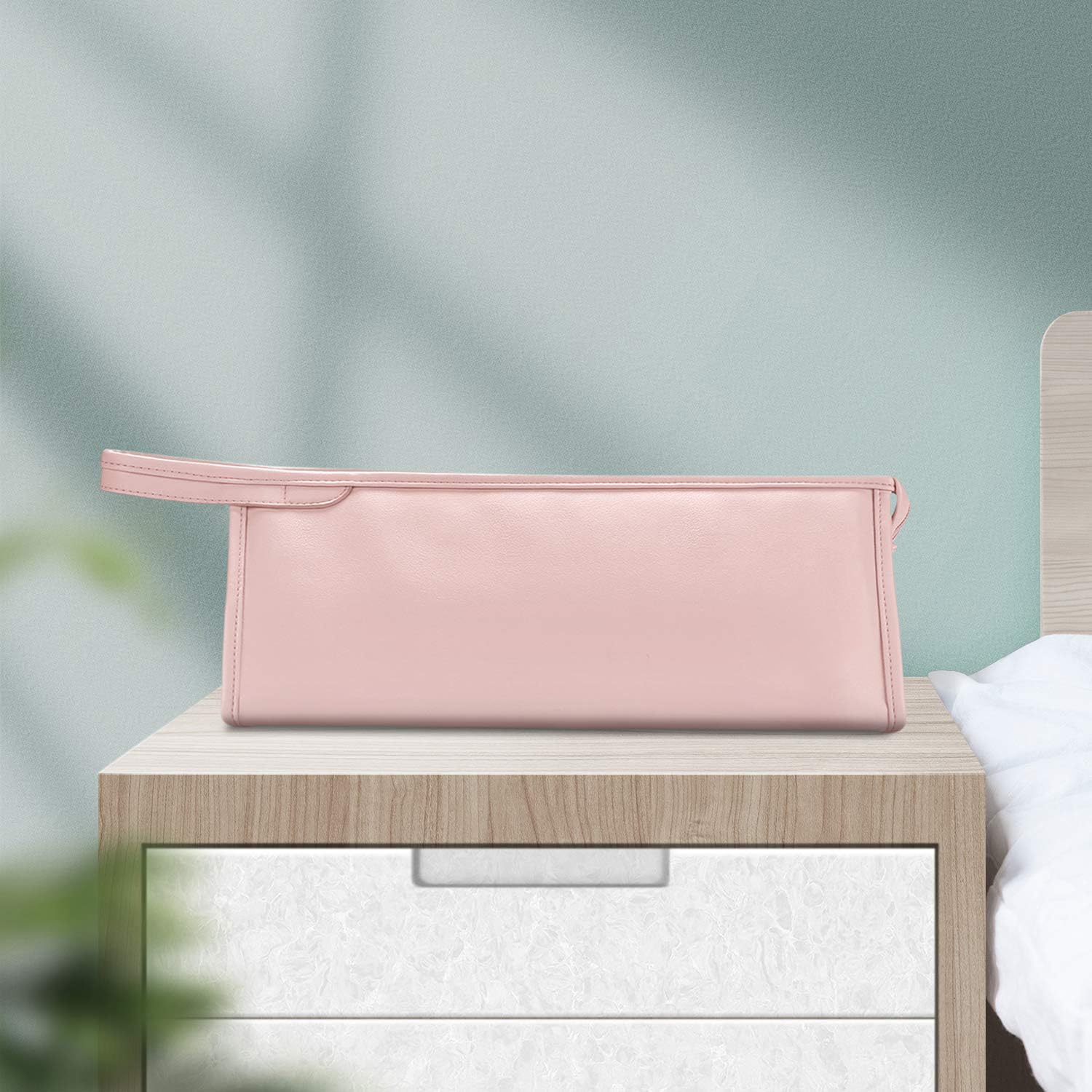 Buwico PU Leather Travel Case Portable Storage Bag for Dyson Airwrap Styler/Dyson Supersonic Hair Dryer, Waterproof Anti-Scratch Dustproof Shockproof Protection Organizer Travel Gift Case (Pink)