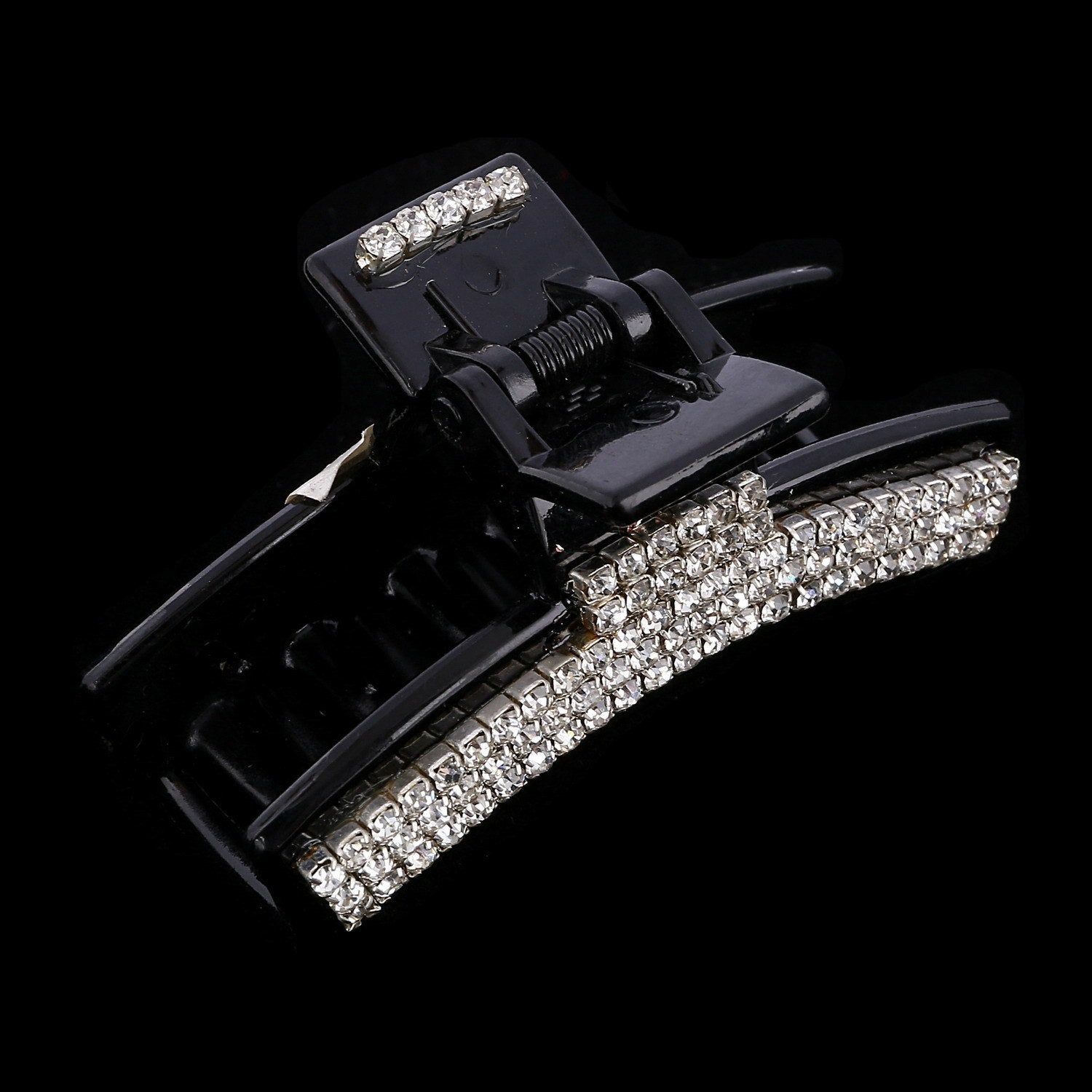 Numblartd Women Lady Exquisite Black Acrylic Full Diamond Rhinestones Plate Hair Jaw Clips Hairpin - Fancy Bathe Hair Claw Clip for Thick Hair (C#) : C#